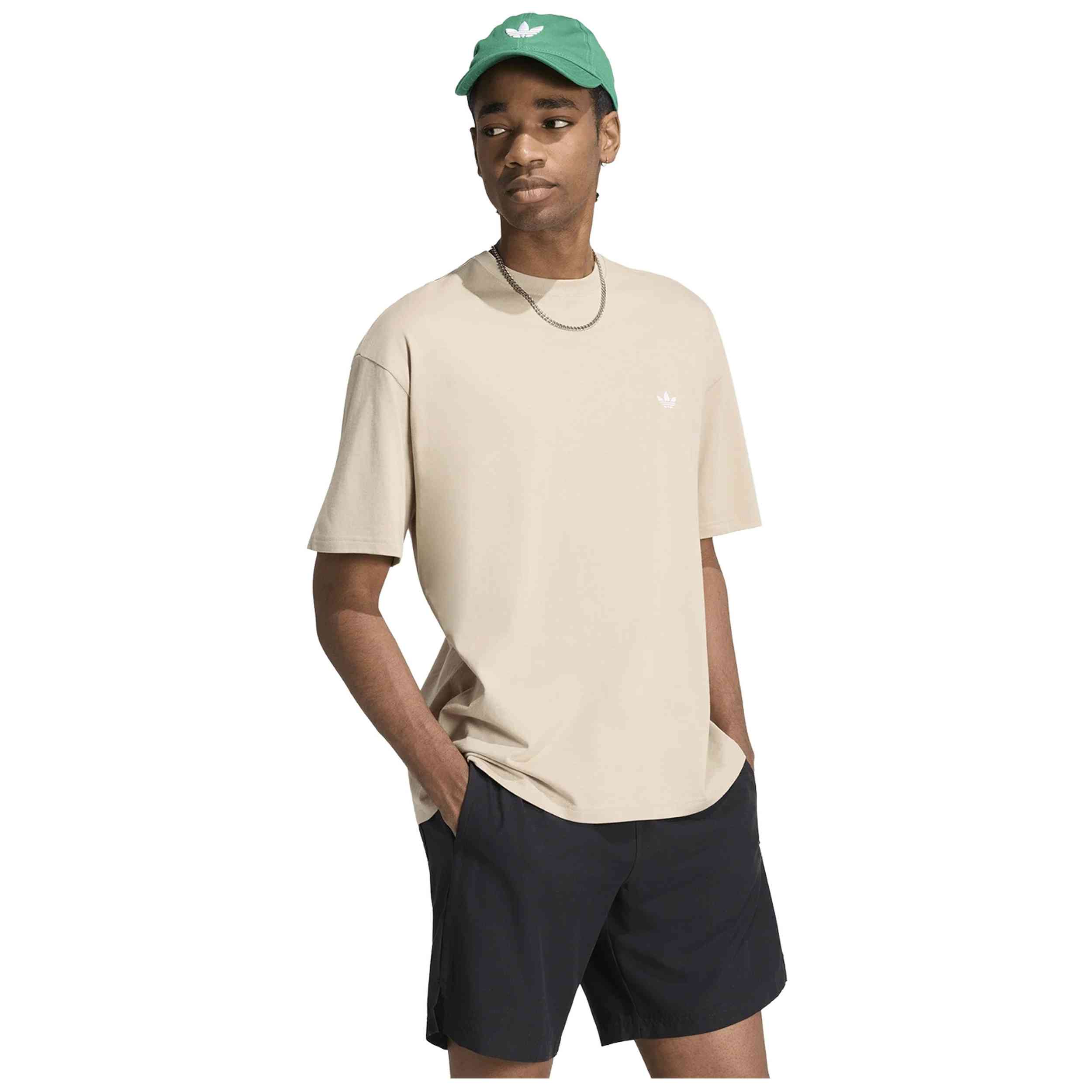 Camiseta De Manga Corta Adidas modelo Trefoil Essentials para hombre y mujer en color Beige