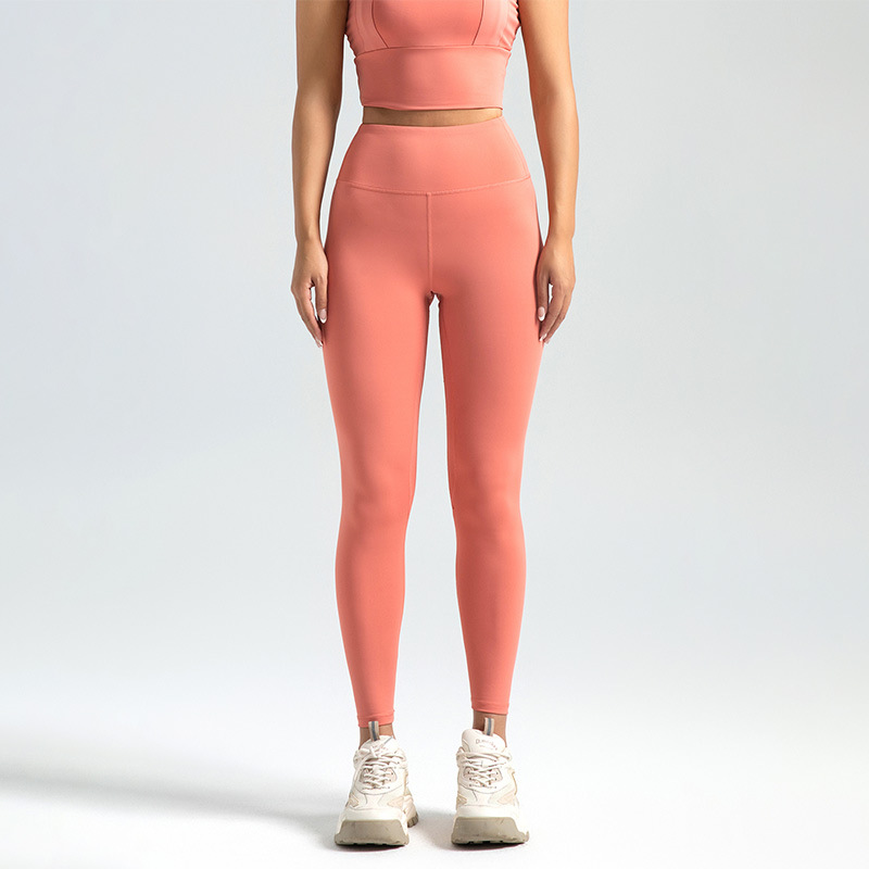 TK Pantalones de yoga color nude para mujer con guantes color melocotón, pantalones de yoga ajustados para mujer que controla