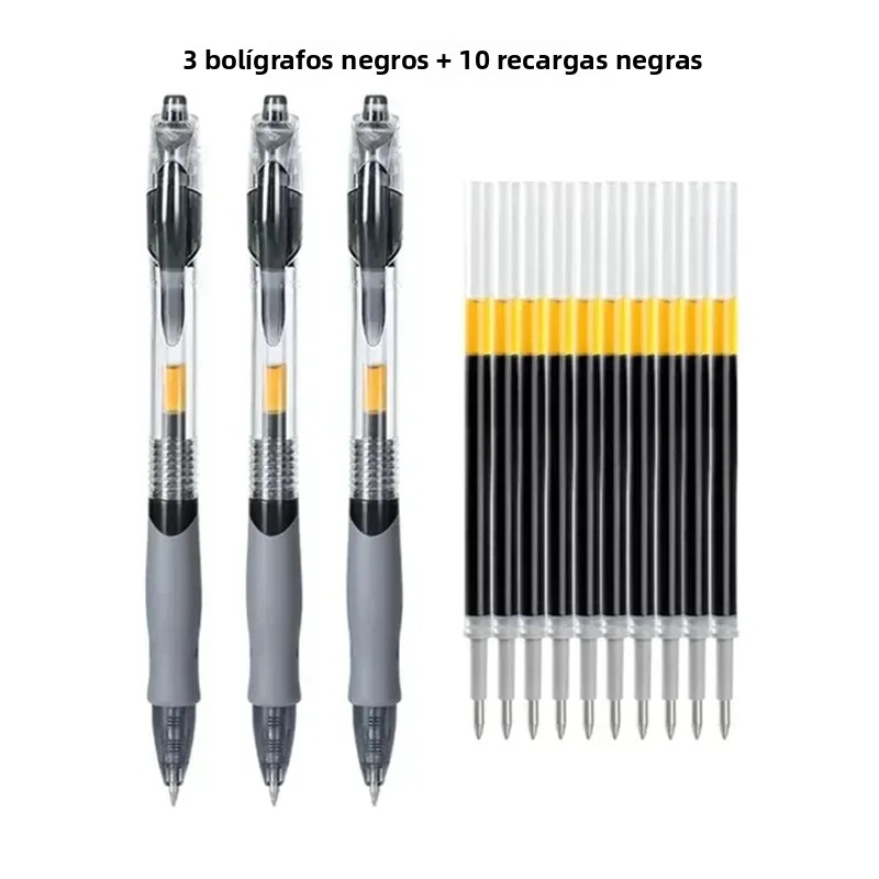 TK Juego De 13/30 Bolígrafos Gel Retráctiles En Negro/Rojo/Azul Para Escritura Suministros Escolares Y De Oficina Refill Accesorios De Papelería