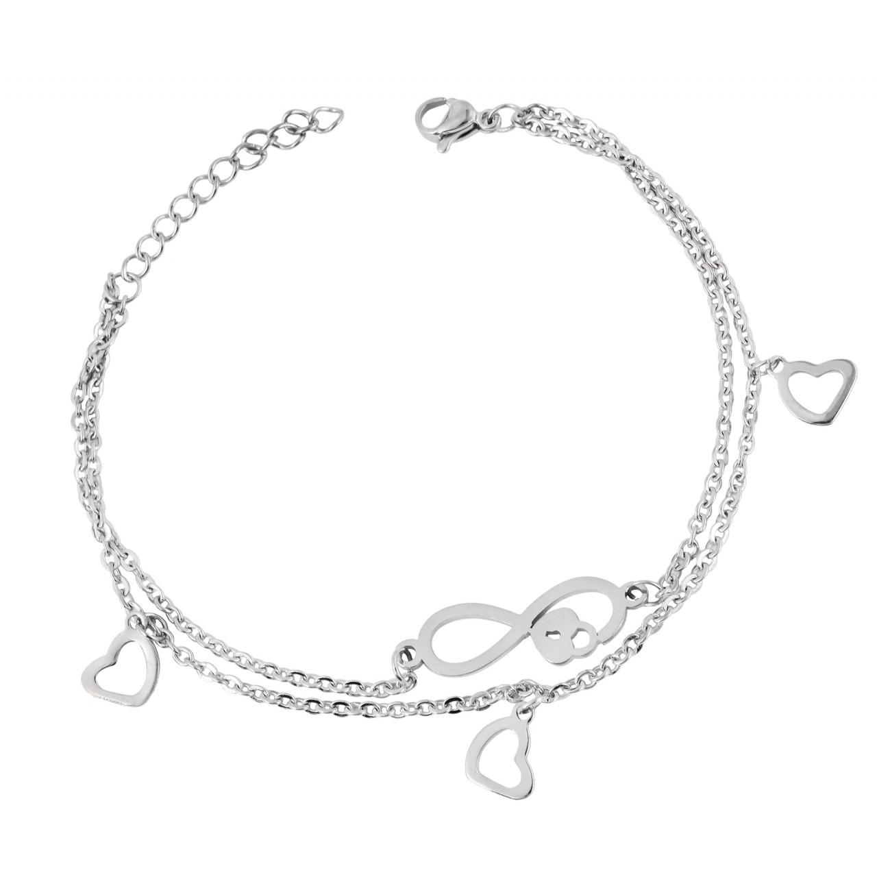 Akzent® Pulsera Prateada Infinito em Aço Inoxidável - 0378