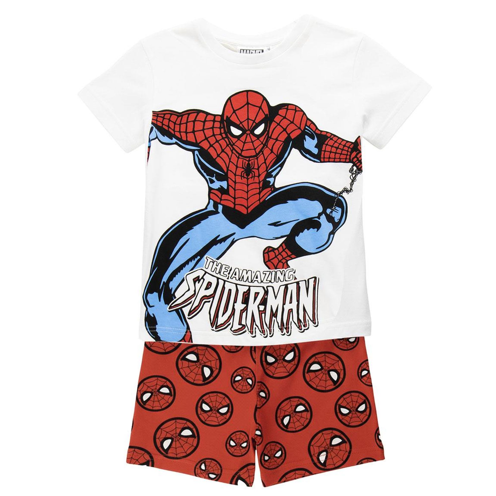 Pijama Corto Marvel 2 Piezas - Conjunto Verano Marvel con Camiseta Manga Corta y Pantalón Corto, Pijama Suave y Transpirable, Ropa de Dormir Cómoda