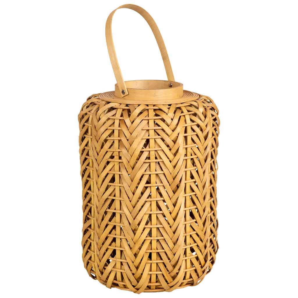 Farol de madera con luz a pilas marrón Medidas: 28x28x40cm