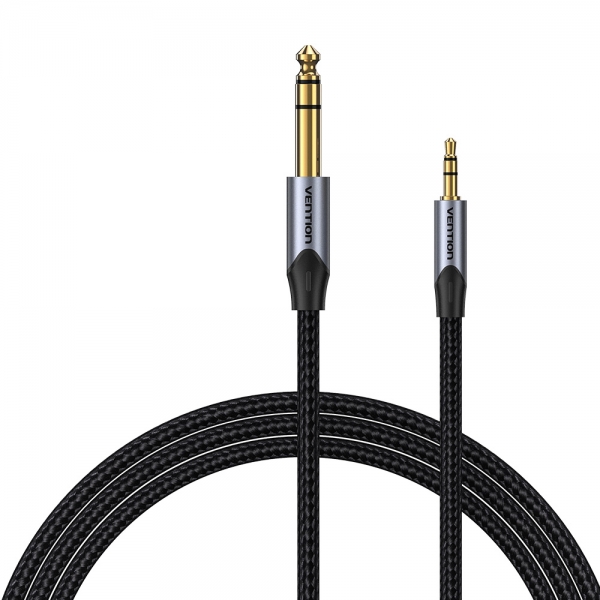 Vention cable estereo jack 3.5 macho a jack 6.3 macho - 3m - color gris