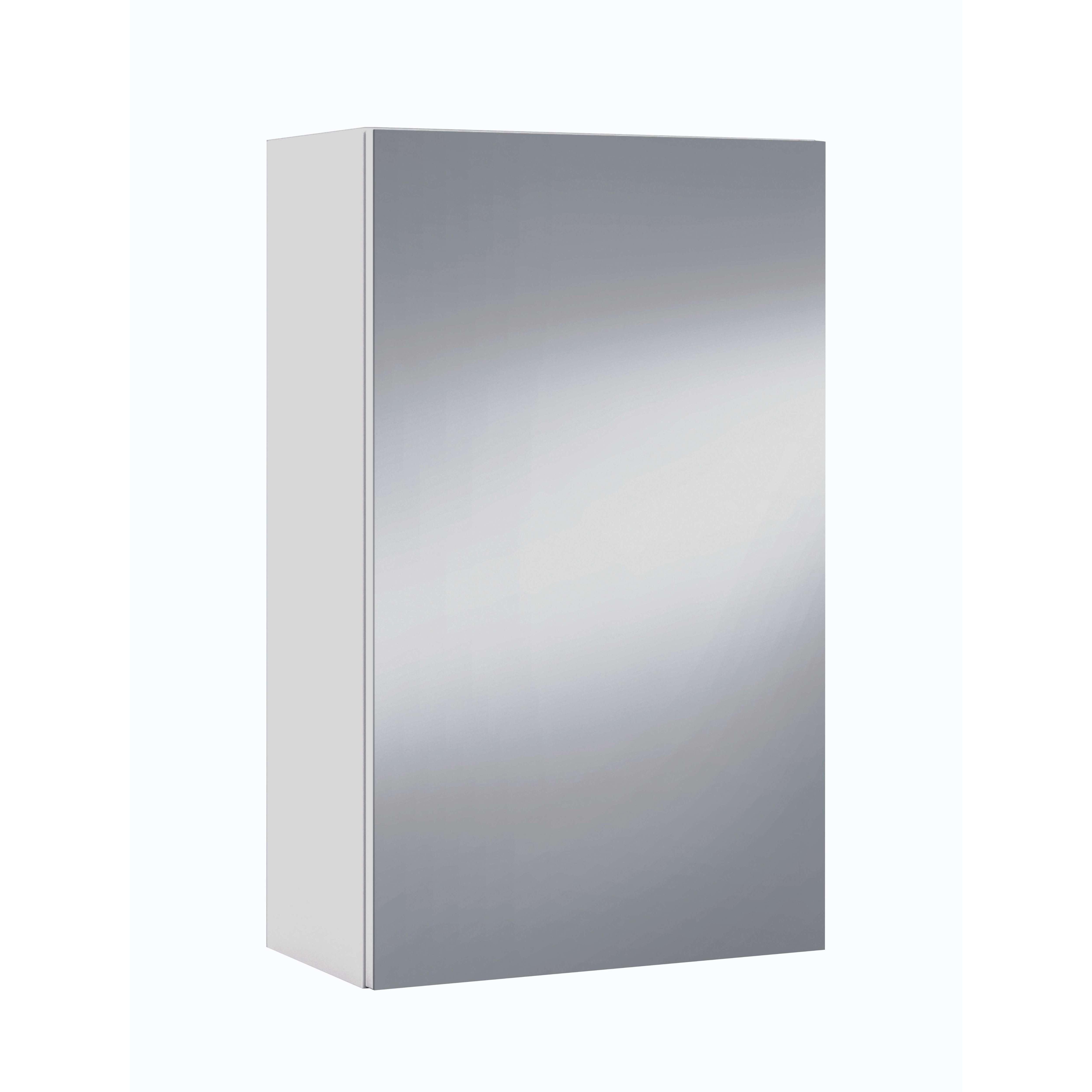 Miroytengo Pack armario de baño con espejo + 3 estantes color blanco brillo aseo almacenaje 60x65x21 cm