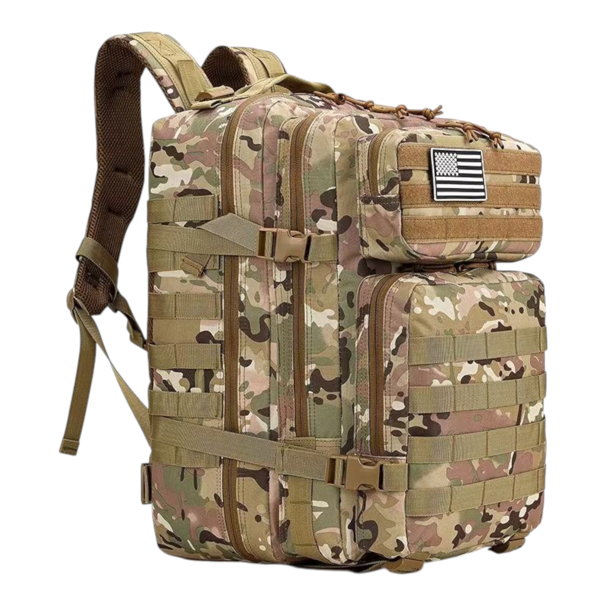 Mochila para Viajar Mochilas de Colores con Agarre de Mano para Viaje Múltiples Bolsillos Mochila de asalto del ejército Bolsa Bug Out de 3 días mochila de senderismo para acampar (809-001 1288 2499)