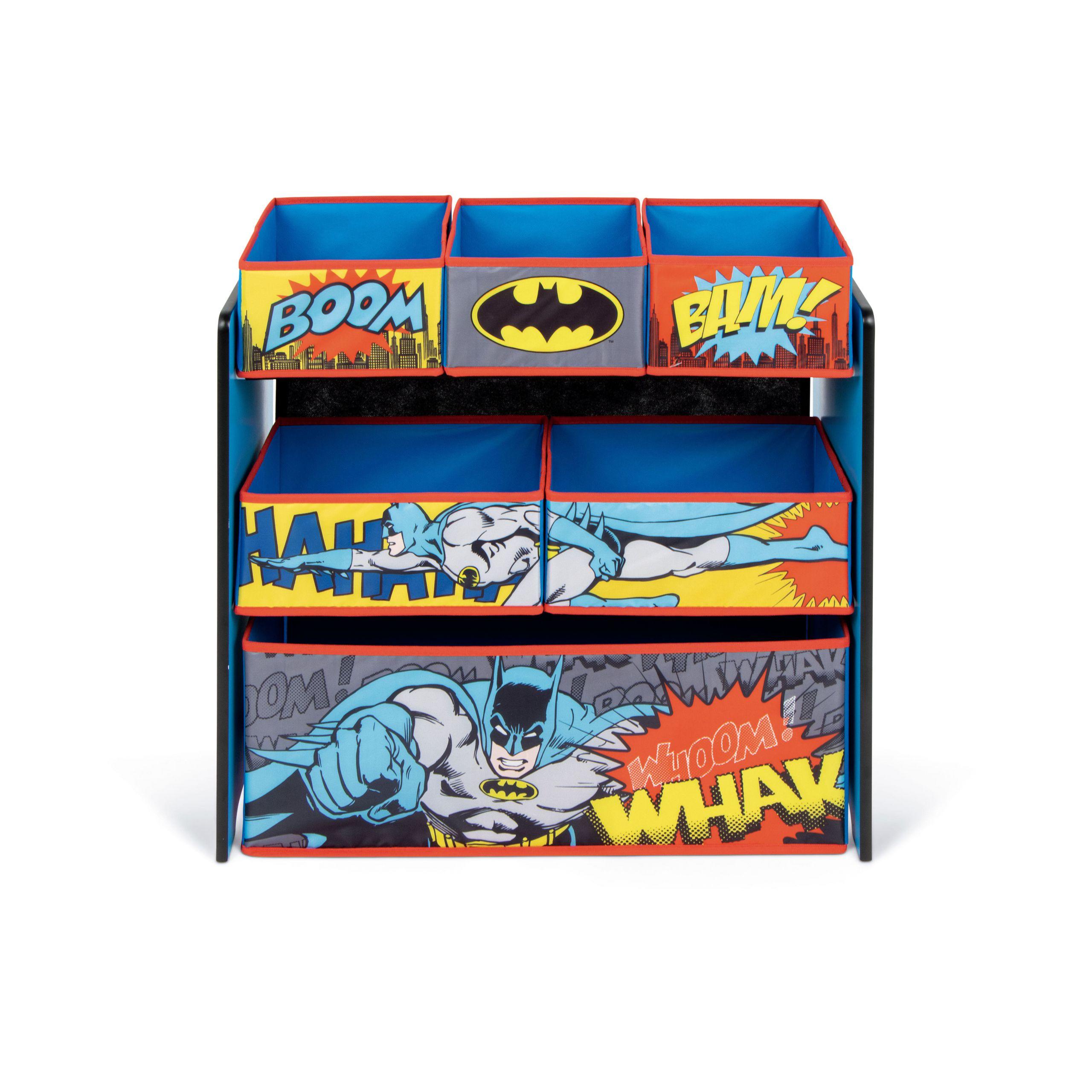 Arditex Organizador de Madera 62x30x60 cm con 6 cestos Textiles de Almacenamiento Batman