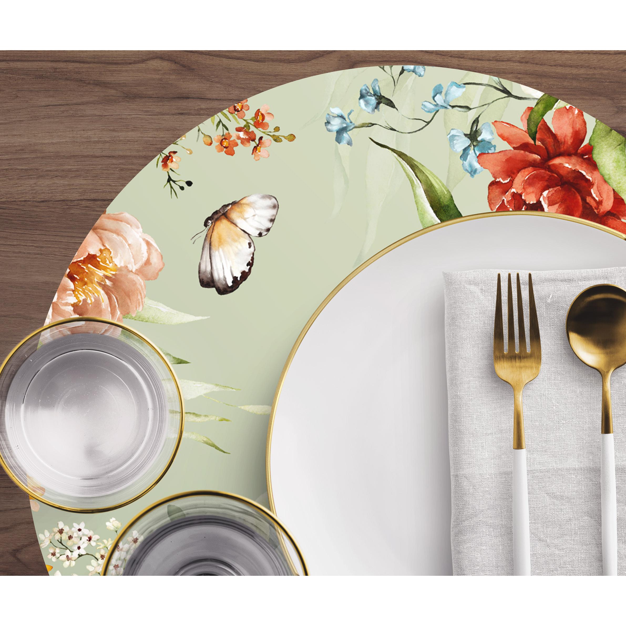 VINILIKO, set de 4 individuales Jardín secreto 4u-[Diam] 40 cm