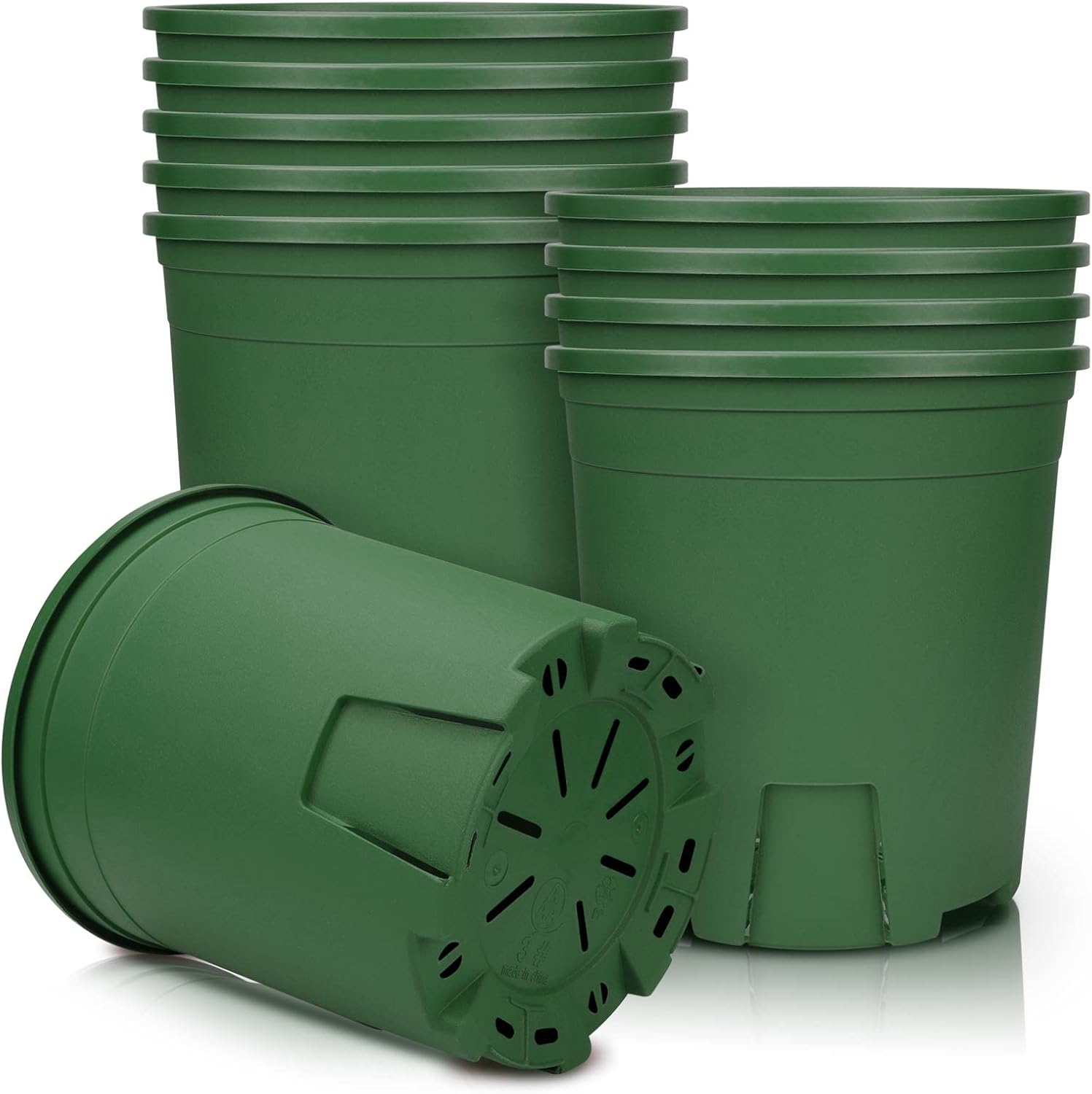 Plantador Plastico con orificio de drenaje, de Raíces Control, para Plantas de Bonsai de Interior Exterior Jardín - Verde
