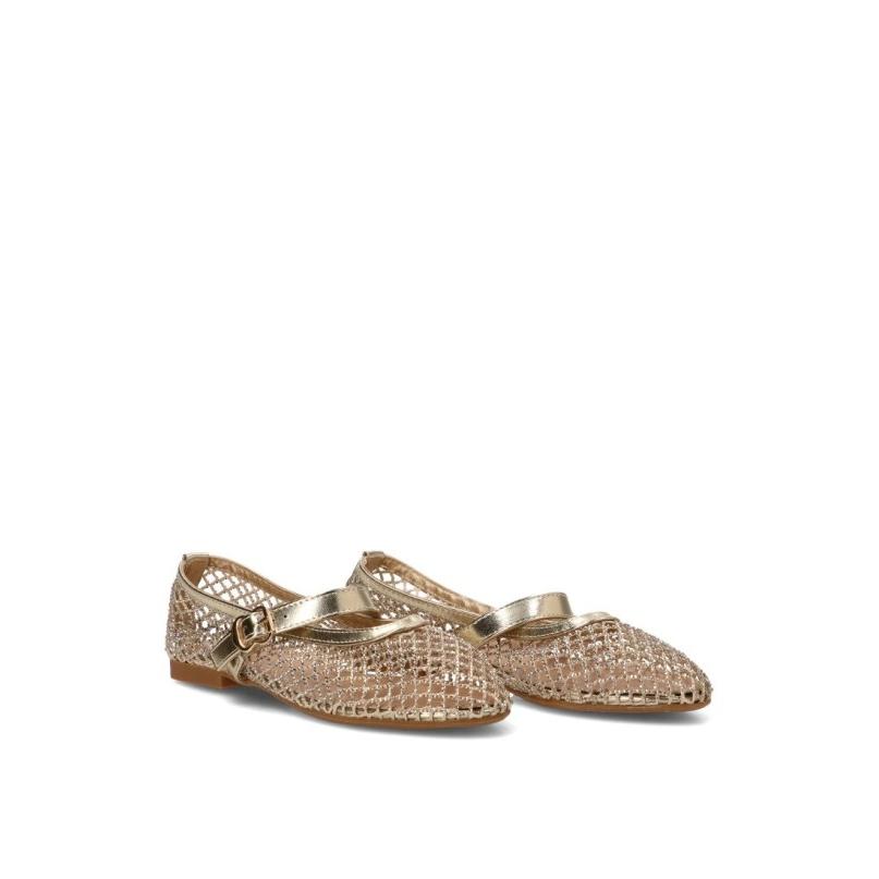 Bailarina Ideal Shoes - Mujer - Suela Plana - Modelo 9861 - Color Oro