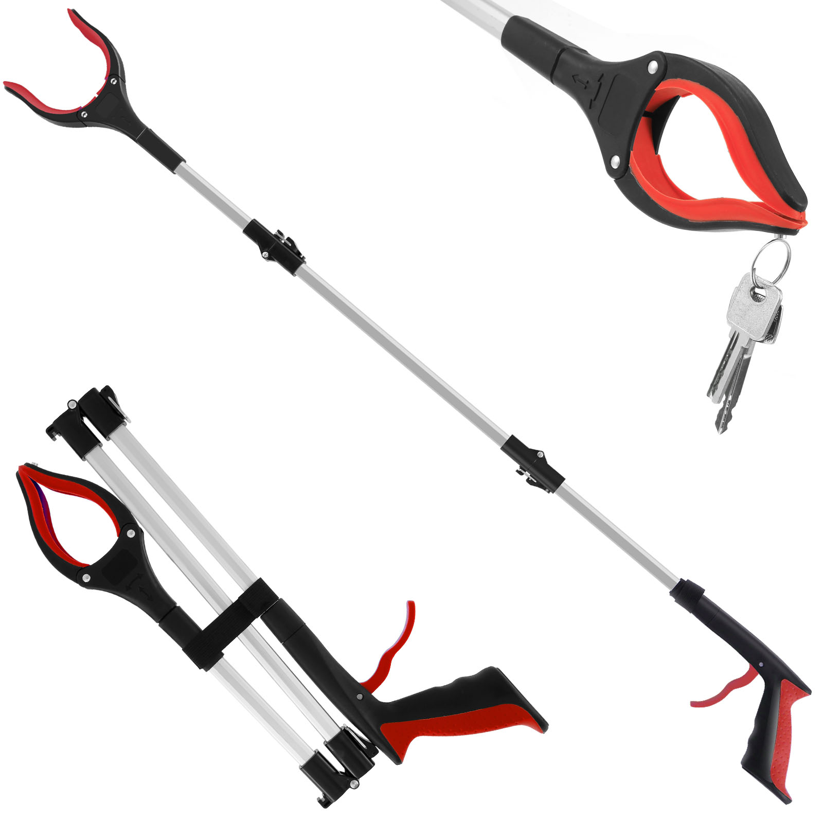 TK Extensor De Agarrador Plegable Con Pinza Antideslizante Y Juego De Mandíbula Herramientas De Mano Rotativas 360° Para Recoger Basura Aided Grabber Para Discapacitados Mayores Medio Ambiente