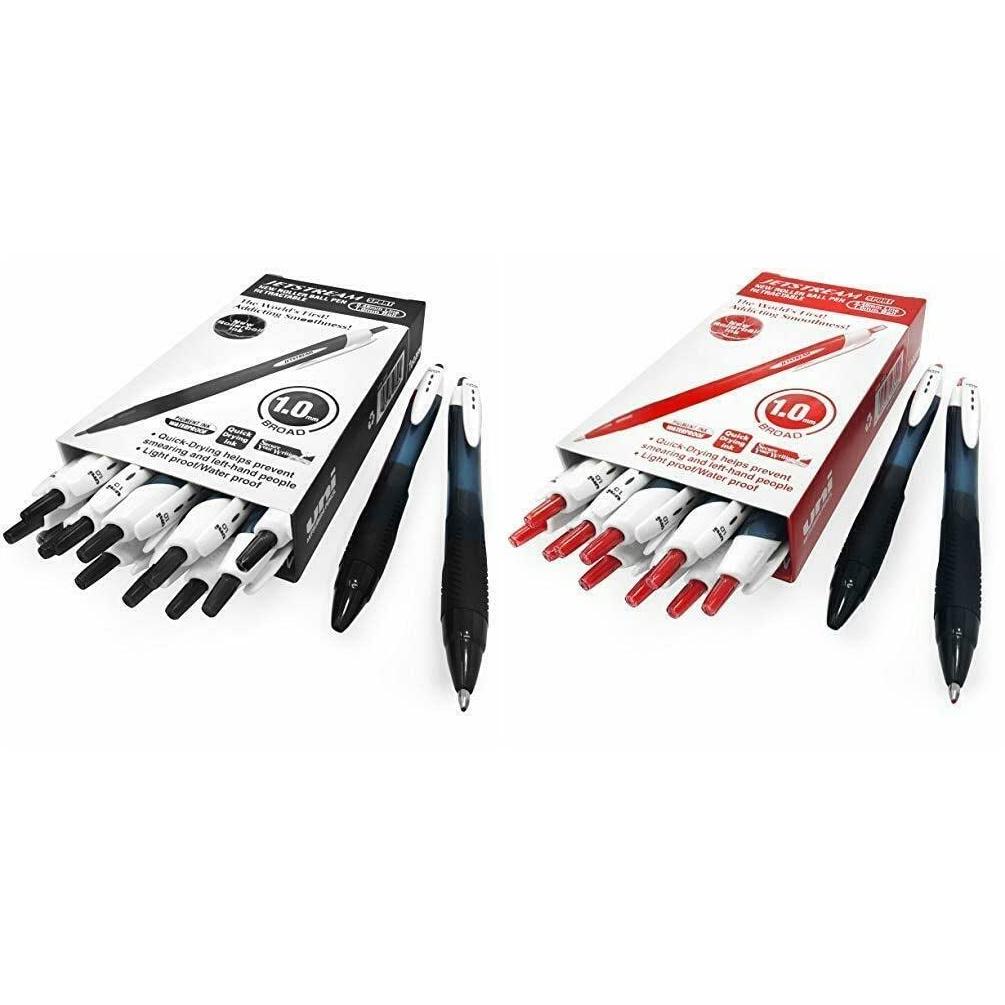Bolígrafos Retráctil Jetstream Sport-Uni Ball-24 Unidades (Lote) (Negro y Rojo)