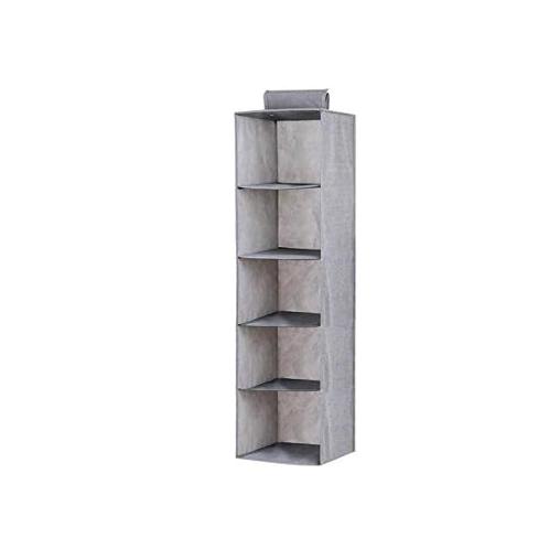 Organizador de ropa para armarios con 3/4/5/6 estantes, Organizador de tela para colgar, Colgador de armario para ropa, toallas y accesorios para bebés, Color gris, Juego de 2 unidades