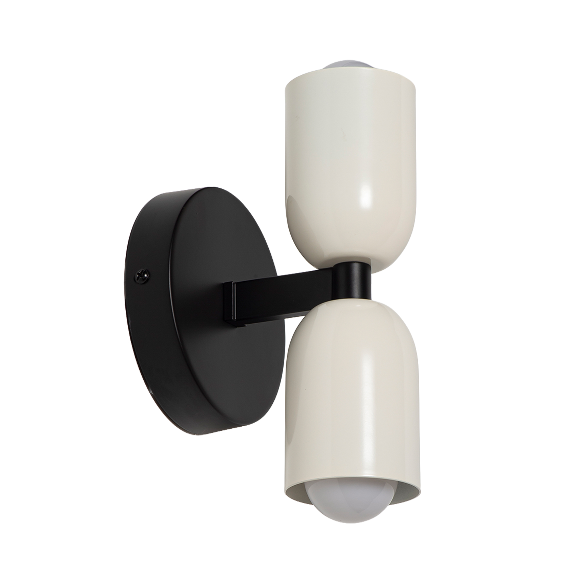 Alpinaluz Aplique de pared doble arriba y abajo E27 de metal con soporte negro, varios colores, bombillas no incluidas "TWIN