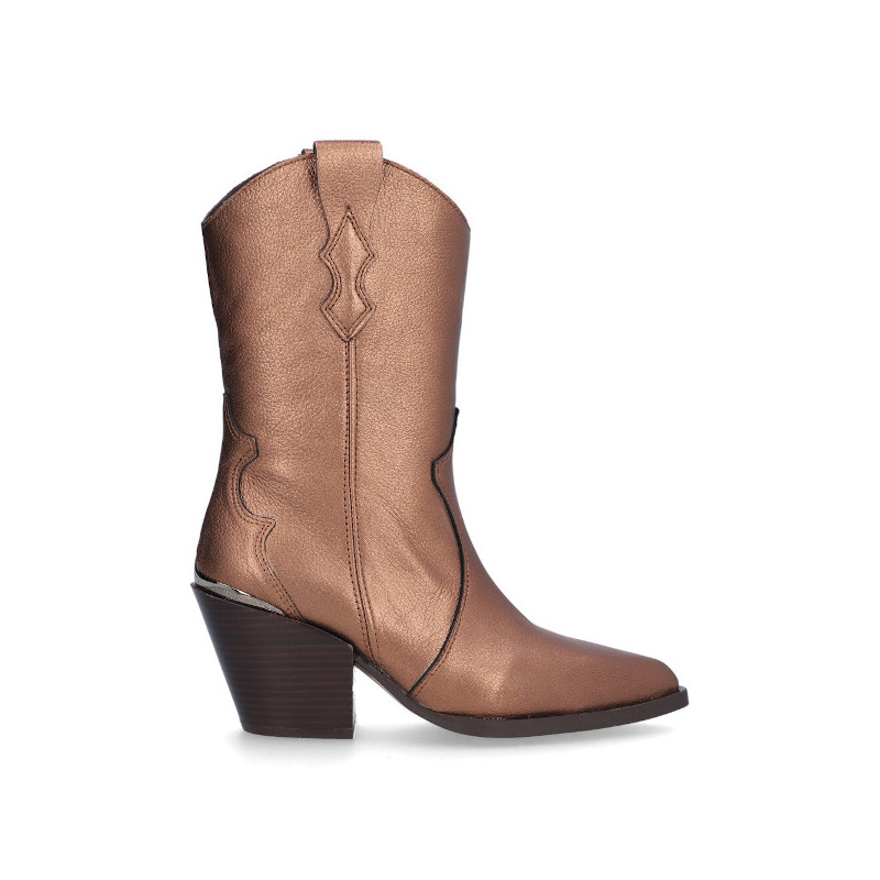 botin cowboy piel metalizada lenea vermont fabricada en españa