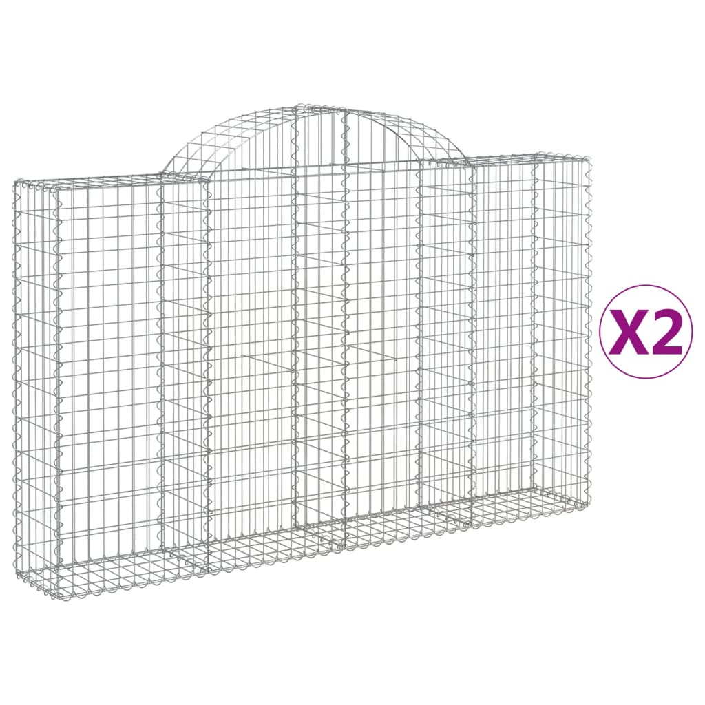 Vidaxl Cestas Gaviones Hierro Arco 200x30x40/60cm