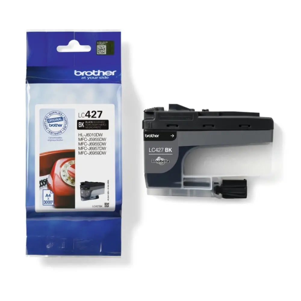 Brother - Cartucho de tinta LC427BK negro para impresoras MFCJ5955DW y MFCJ6955DW, hasta 3000 páginas según ISO/IEC 24711