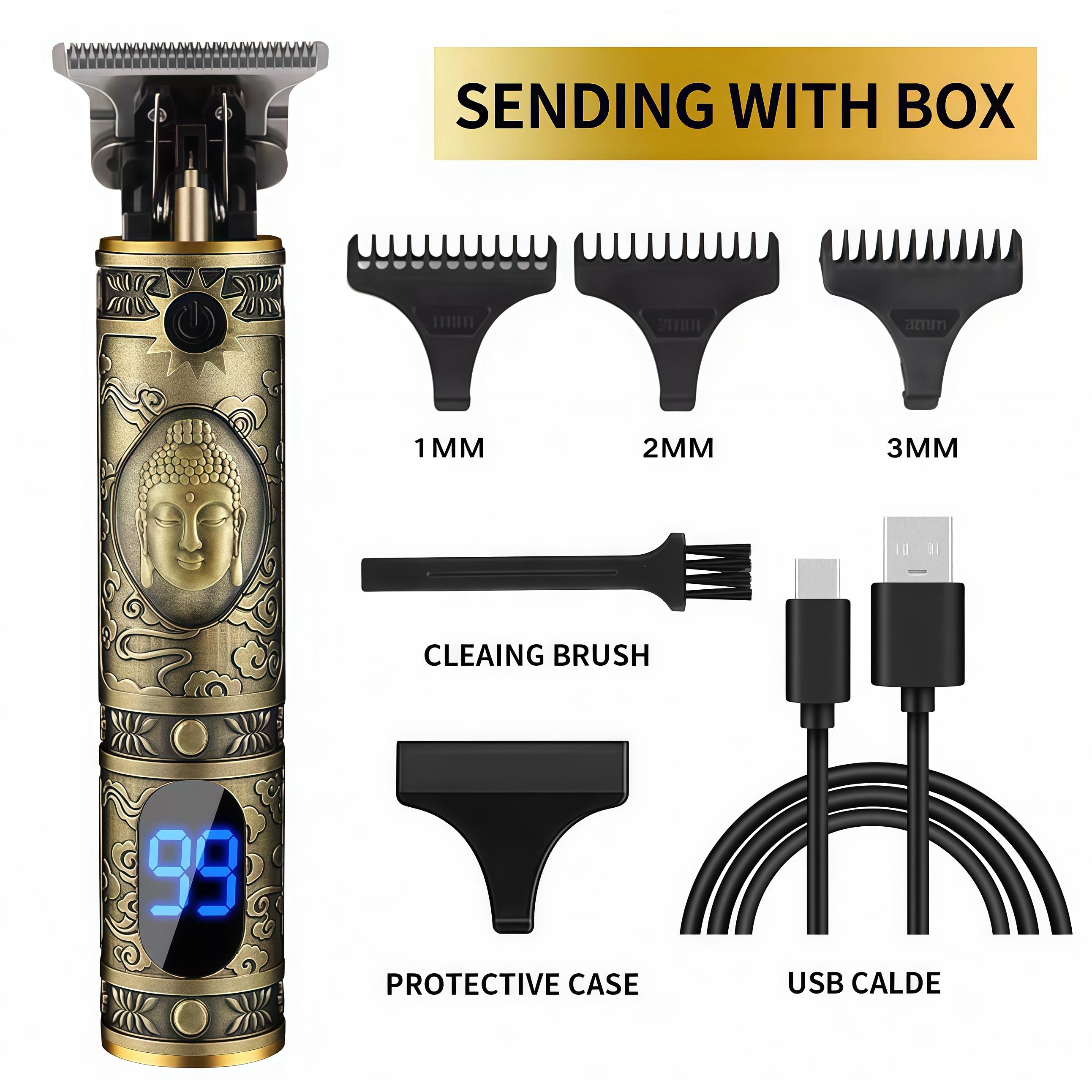 Máquina Cortapelo Profesional T9 USB - Recortadora de Barba Inalámbrica con Pantalla LCD para Hombre, Acabado Precisión