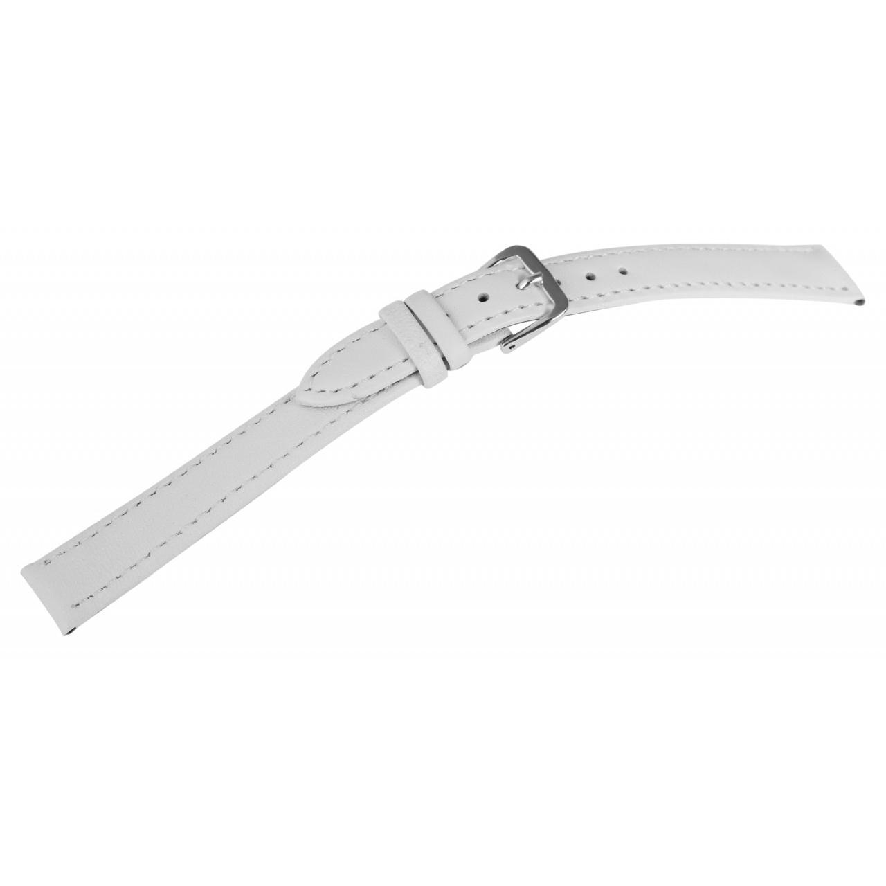 Mestre Artesão® Bracelete de Reloj Branca em Couro Genuíno - 18mm - 0424