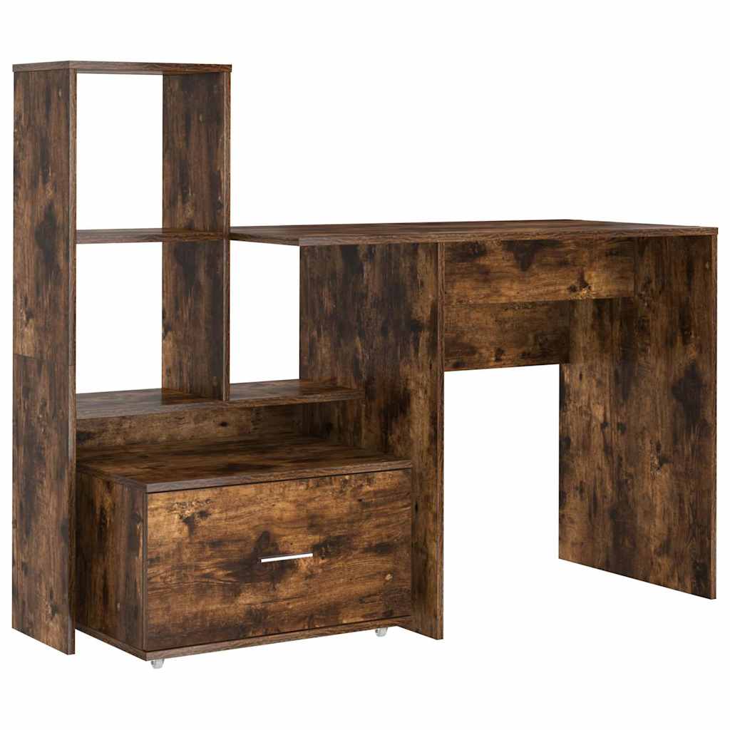 vidaXL Escritorio Madera de ingeniería 131,5 x 50 x 106,5 cm Multicolor