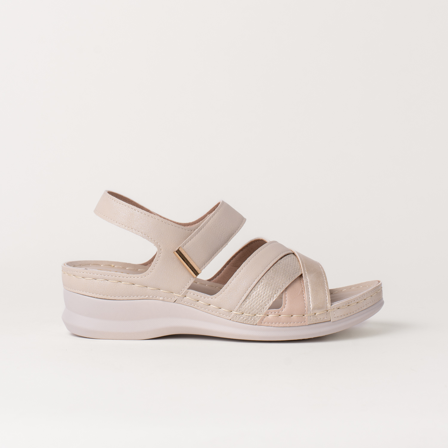 Mysoft 25M016 Sandalias con cuña de mujer cierre en velcro