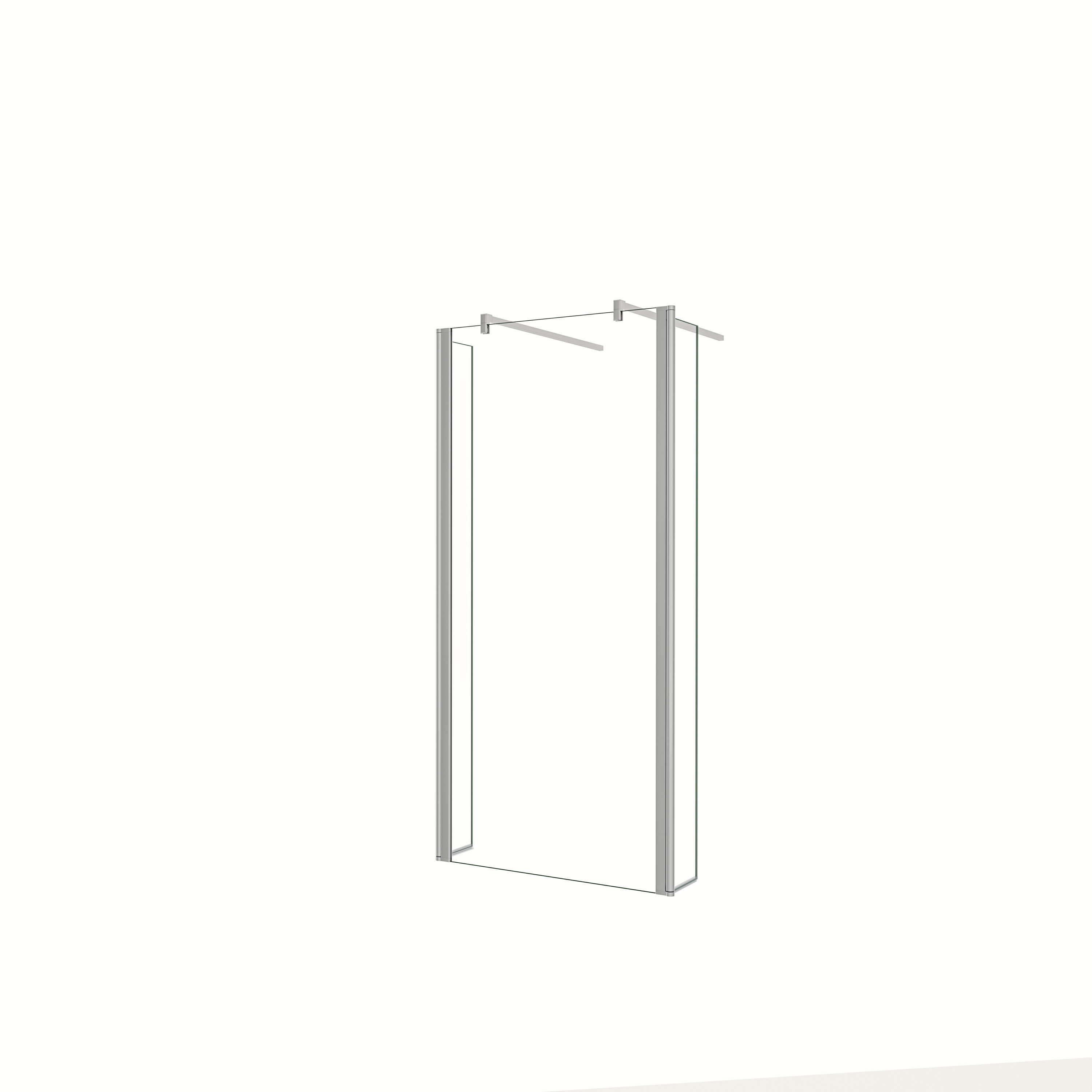 AICA Walkin,Panel de ducha,Vidrio Antical 8mm con Dos laterales giratorios de 30cm y Dos barras 90cm Tamaño(59.5-113.7)x200cm