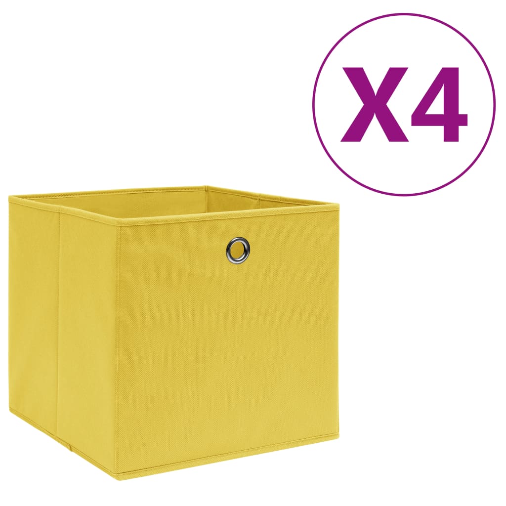 vidaXL Cajas de almacenaje 4 uds tela no tejida 28x28x28 cm Multicolor