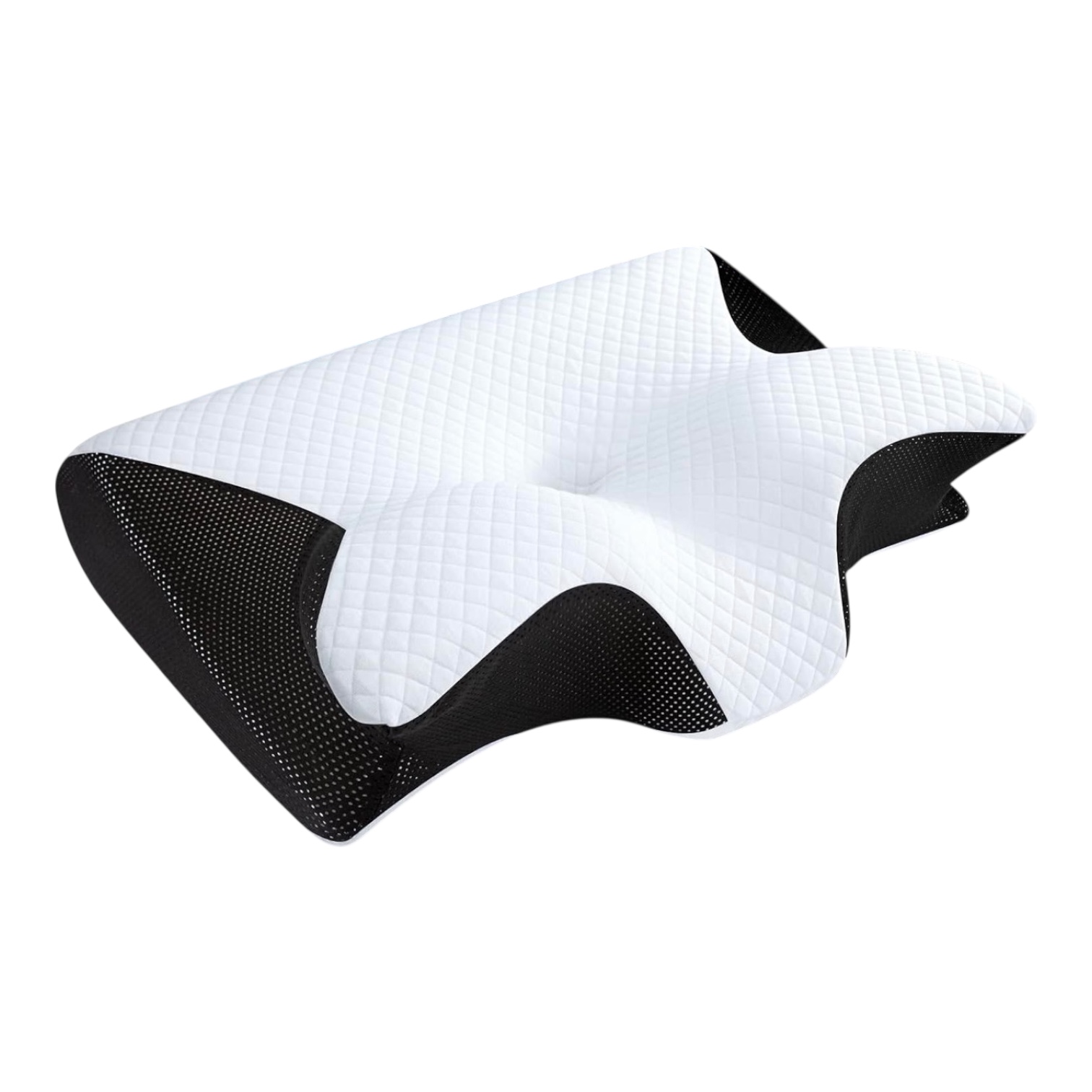 Mikomika Almohada Cervical, 2 en 1 Almohada Ergonómico Espuma de Memoria Almohada para Soporte de Cabeza/Cuello/Hombro, Relajación y Alivio del Estrés, 60x40x12/14cm