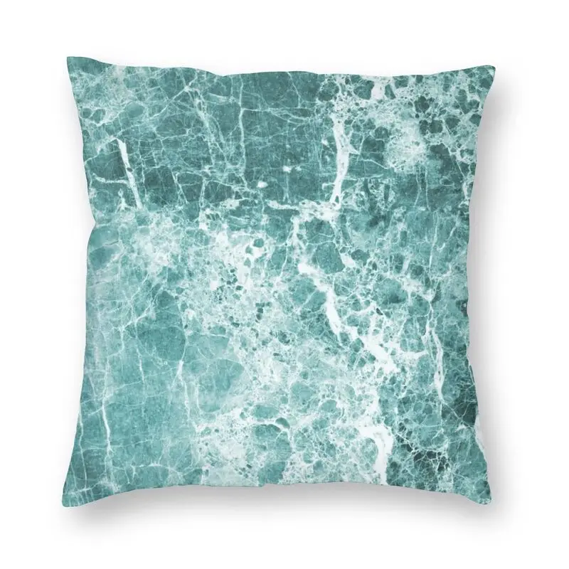 TK Funda De Cojín Decorativa De Abrigo Abstracto Con Patrón De Mármol Turquesa Azul Claro 45x45 Cm Para Coche Y Casa