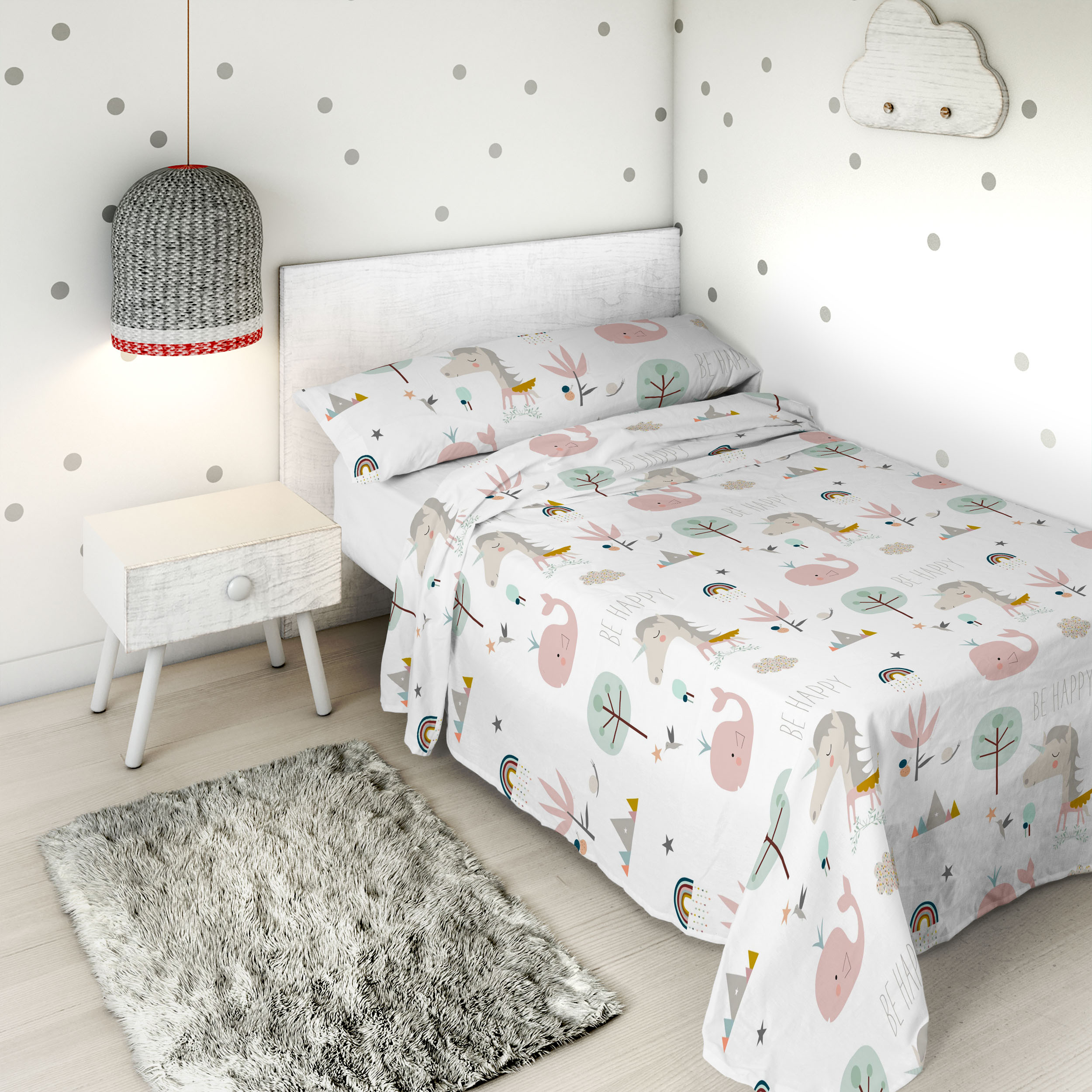HACIENDO EL INDIO - Juego de Sábanas Infantil Estampado 2 Piezas 100% Algodón Extrasuave - Set de 2 Piezas Incluye Encimera y 1 Funda de Almohada - Cama 90/105 cm - Fabricado en España