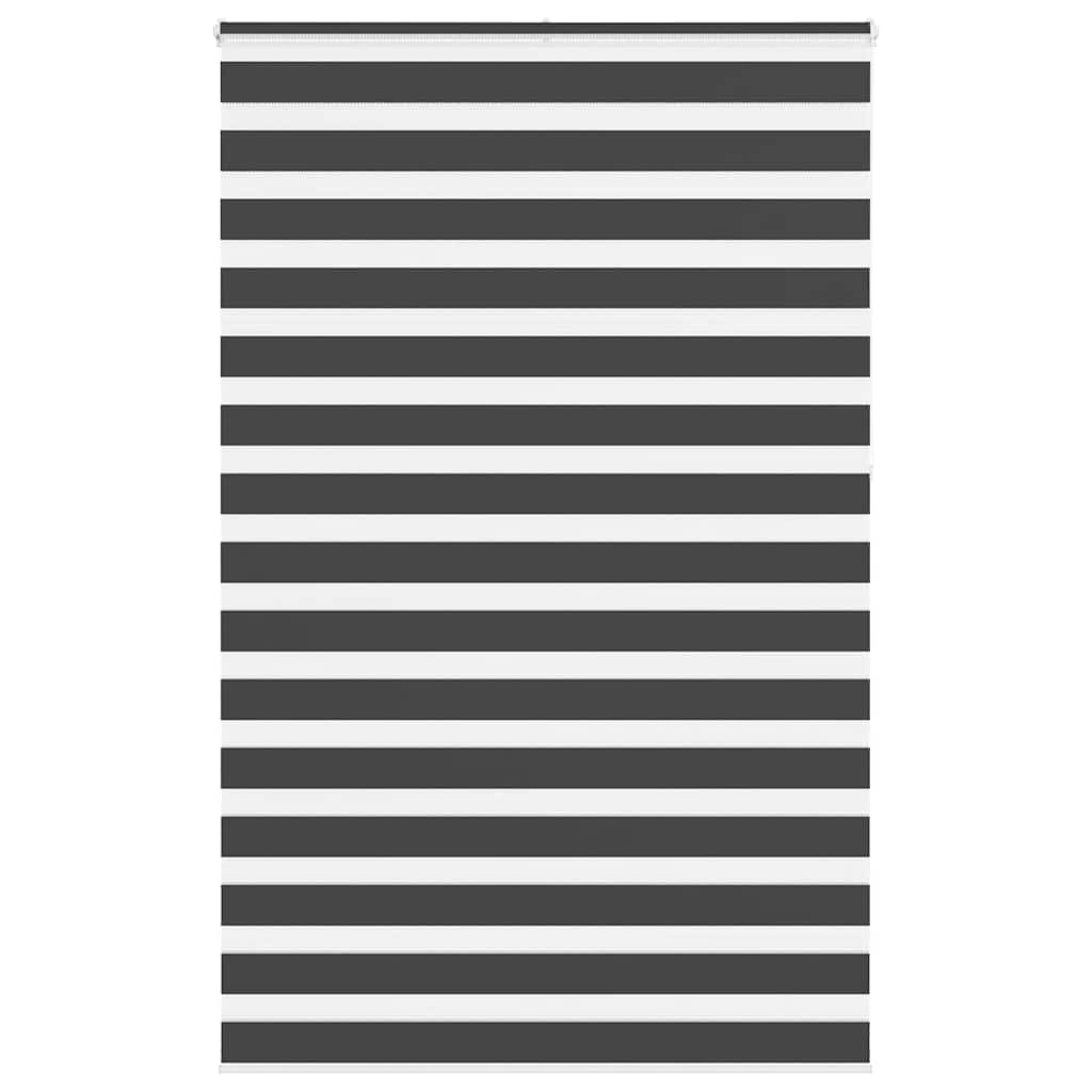 vidaXL Estor cebra negro 145x230 cm tejido ancho 140,9 cm poliéster
