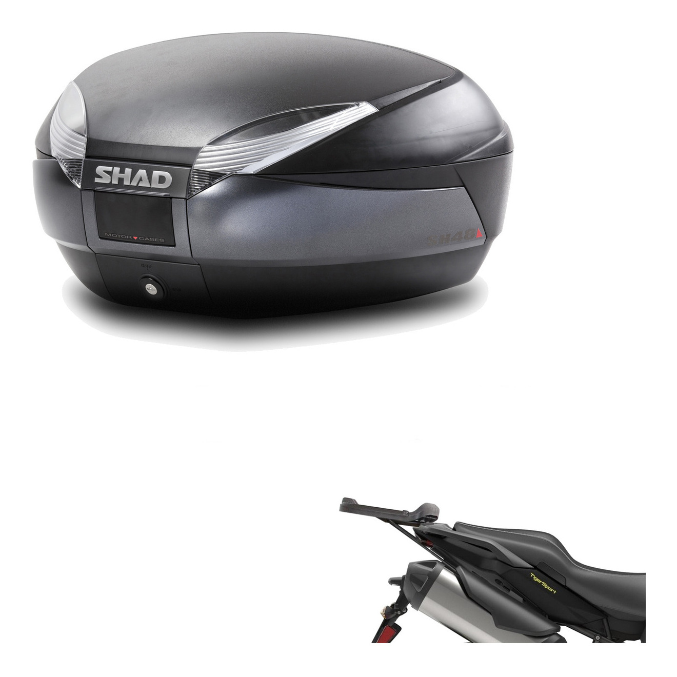 Baul Trasero + Herraje Montaje Sh48 Dark Grey Premium KIT-190354