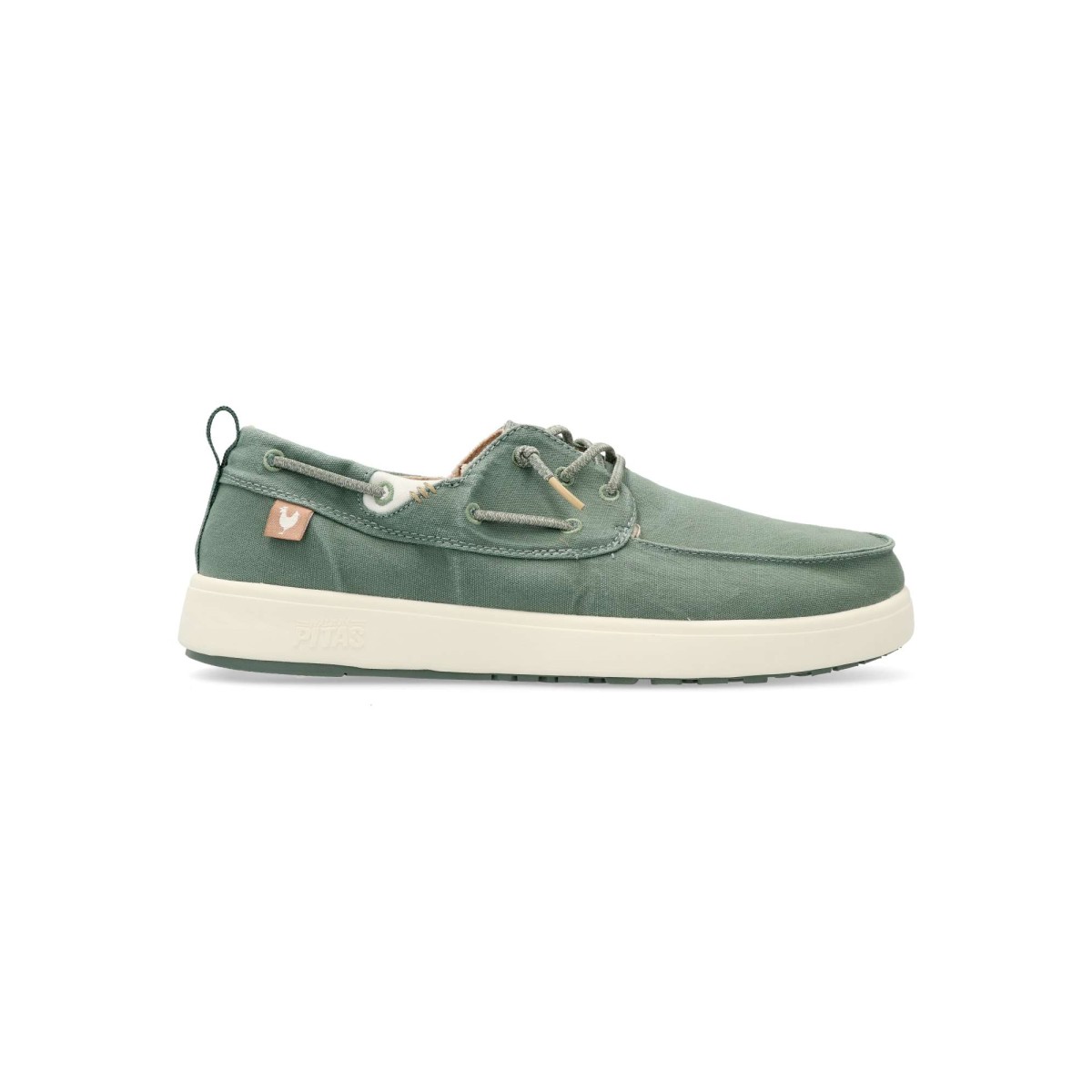 WALK IN PITAS - Zapato náutico casual hombre WALK IN PITAS de lona lavada, suela Coast EVA antideslizante y plantilla ergonómica forrada en piel