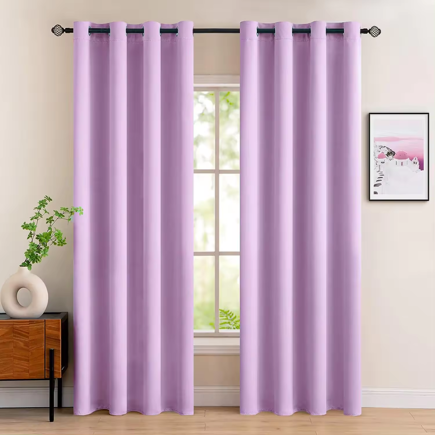 Cortinas de Tela Lisa  de 140x260cm, Cortina Semi Transparente, con 13 Colores Disponible, material 100% Poliéster de Calidad y Resistencia, Cortina Para Salón Dormitorio y Oficina, Moderna Decorativa, Envío desde españa.