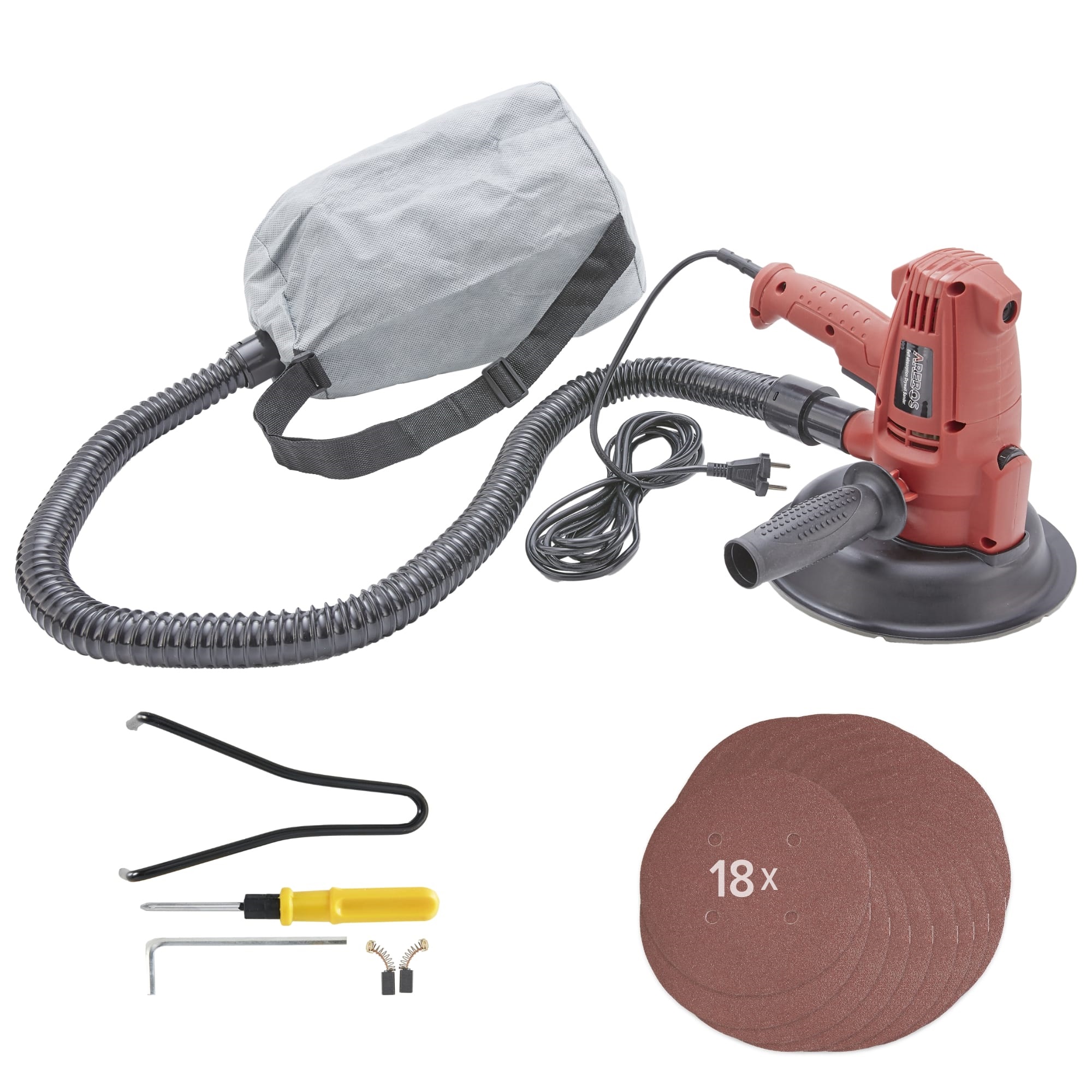 AREBOS Lijadora de pared seca Lijadora techo con Bolsa de recolección polvo 710W