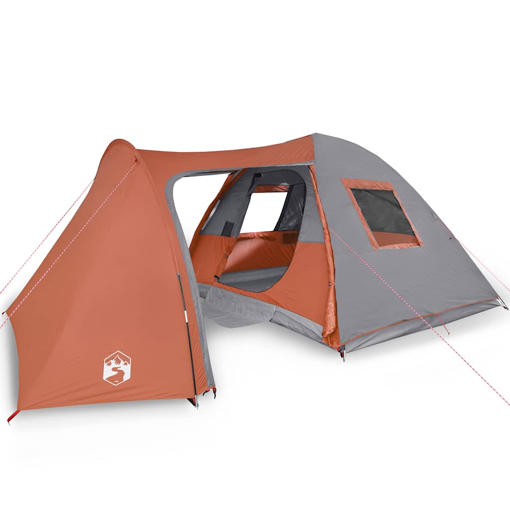 vidaXL Tienda familiar con cúpula para 6 personas impermeable naranja