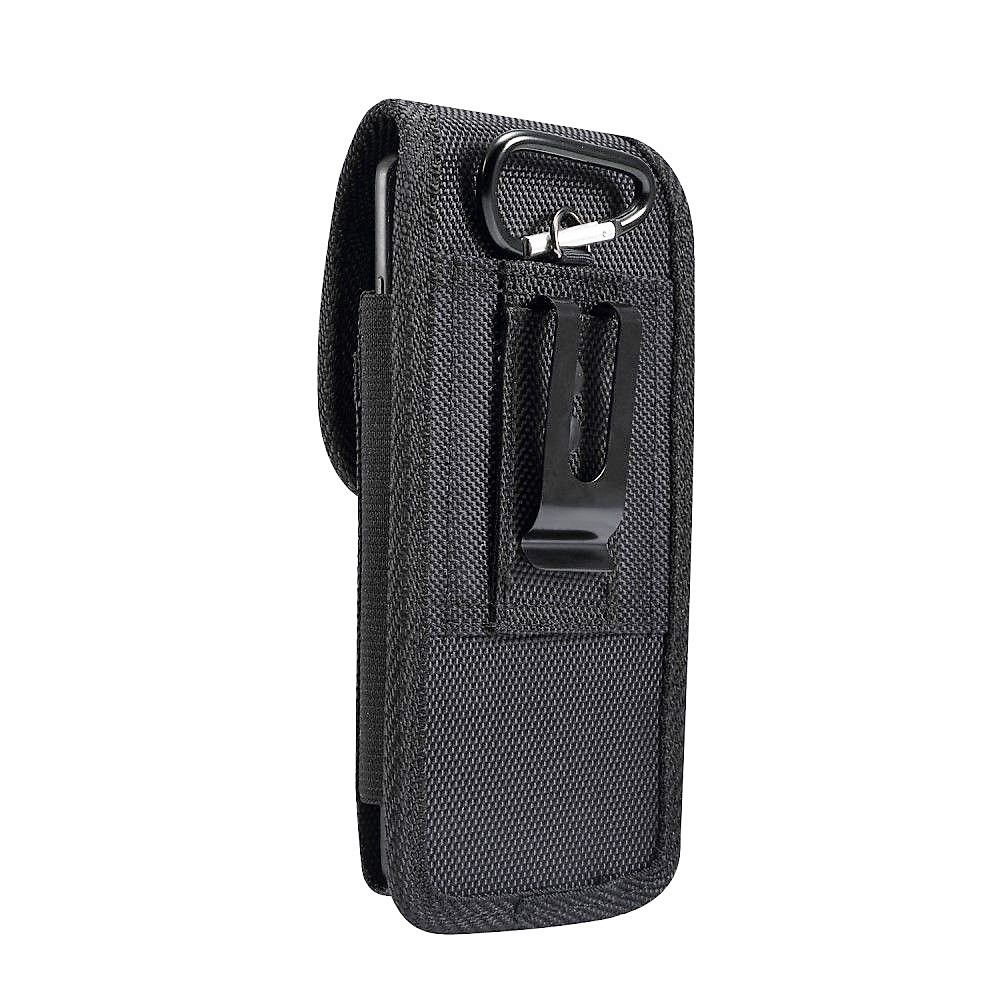 Funda Cinturon Vertical para BLU Vivo Go (2018) en Nylon con Clip Metálico y Tarjetero - Negra