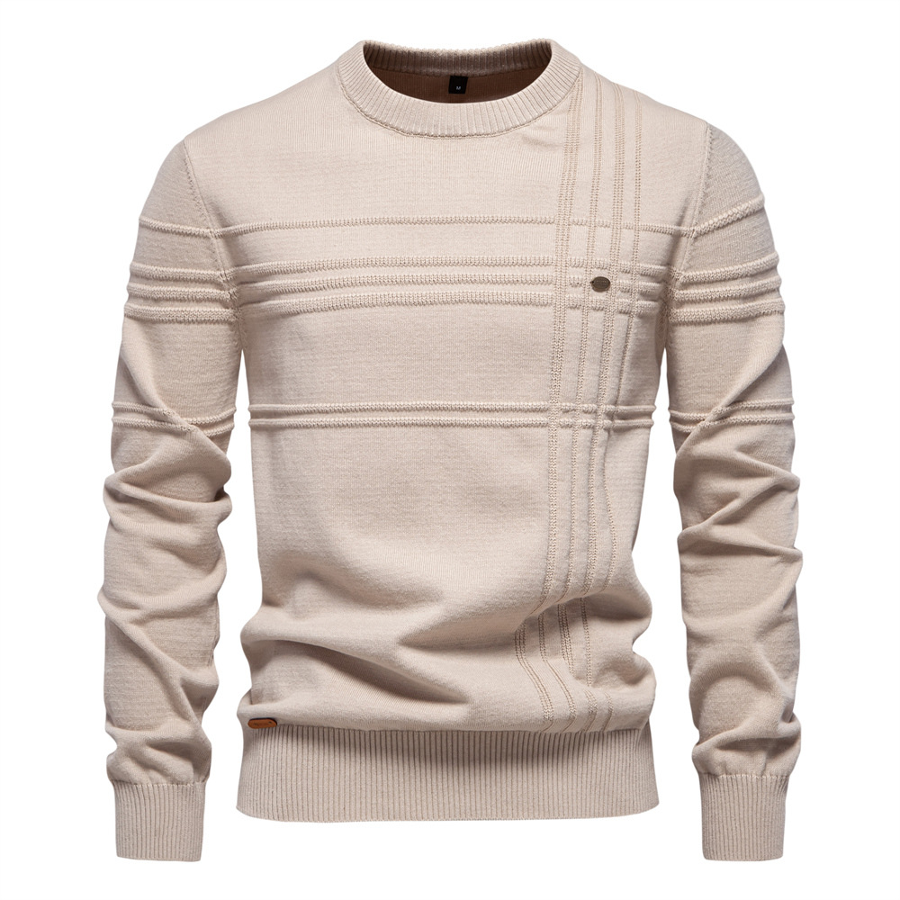 TK Jersey de cuello redondo para hombre, jersey de color liso de alta calidad, talla europea, otoño e invierno, novedad de 2024