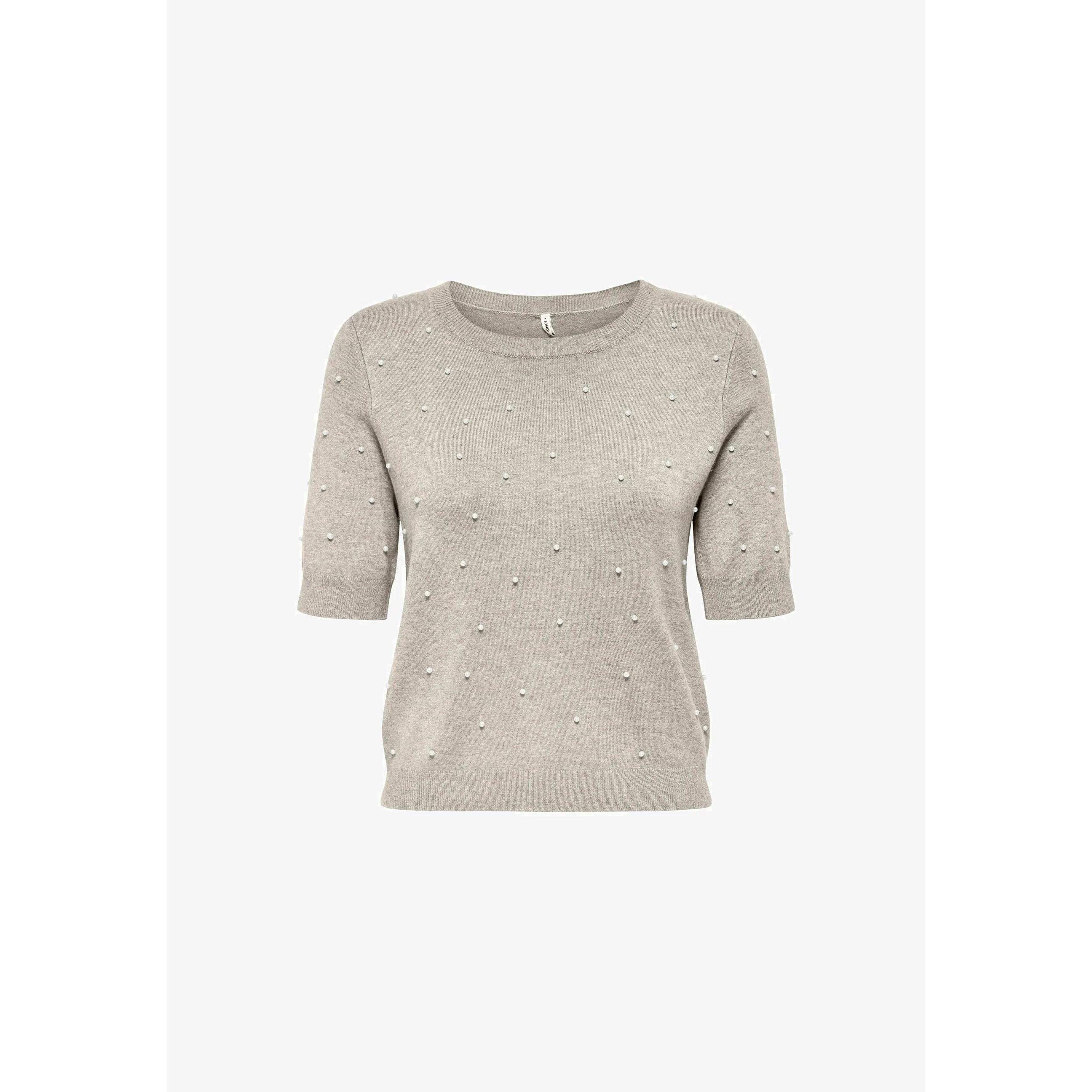 Only mod. 15353016 Jersey de cuello redondo perlas