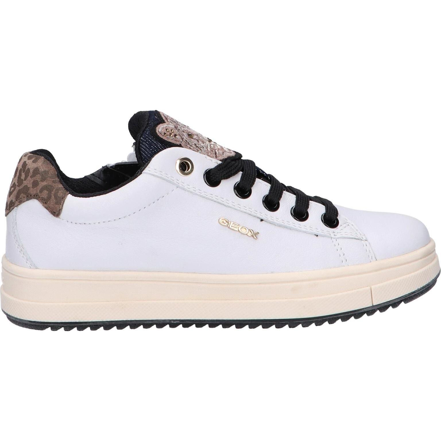 Geox J04BDF 00085 J REBECCA GIRL C1000 WHITE women's casual sneakers with cushioned insole, non-slip rubber sole, and flexible design, perfect comfortable shoes for active girls, ideal for spring and autumn.