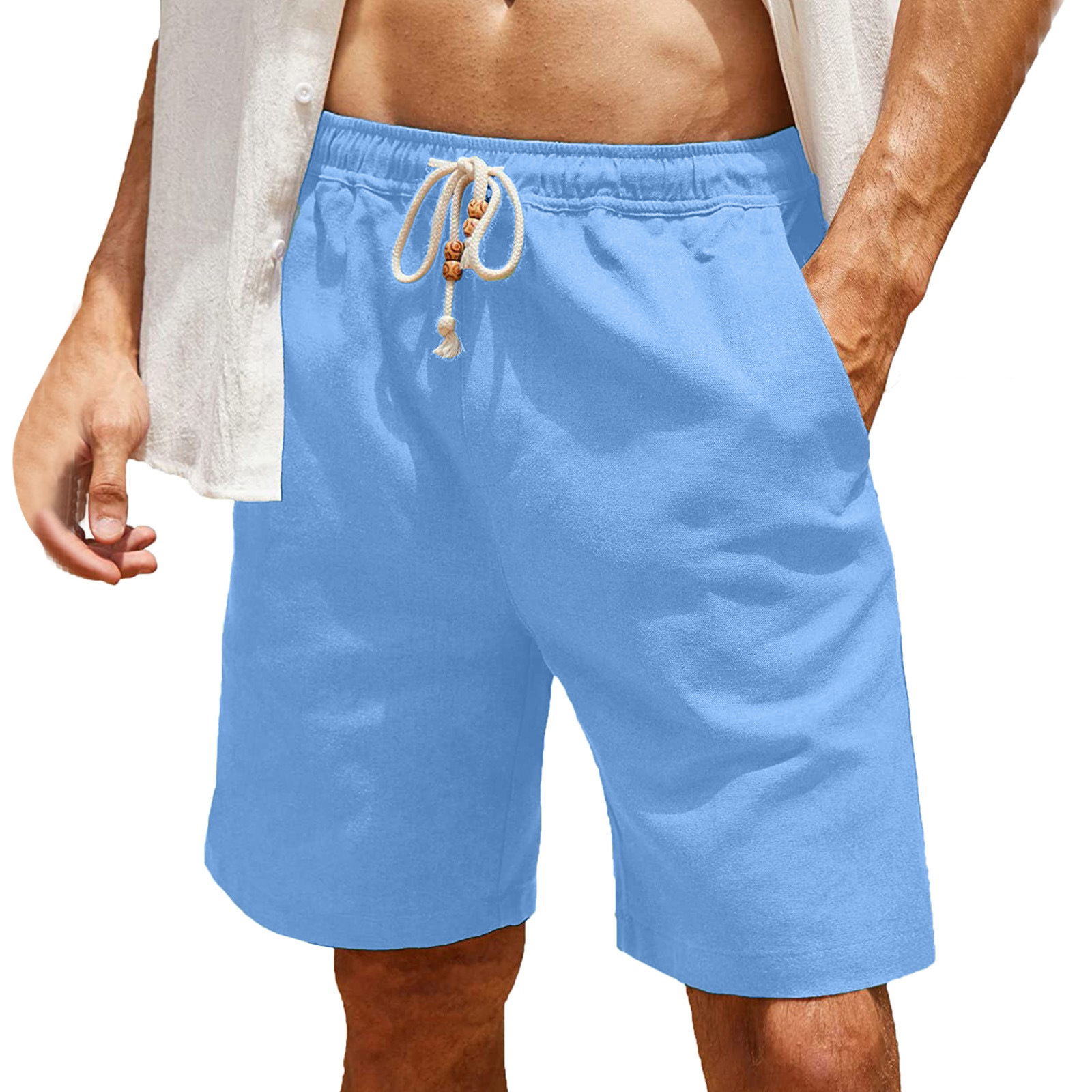 TK Pantalones de hombre de color liso, de moda, informales, holgados y rectos.