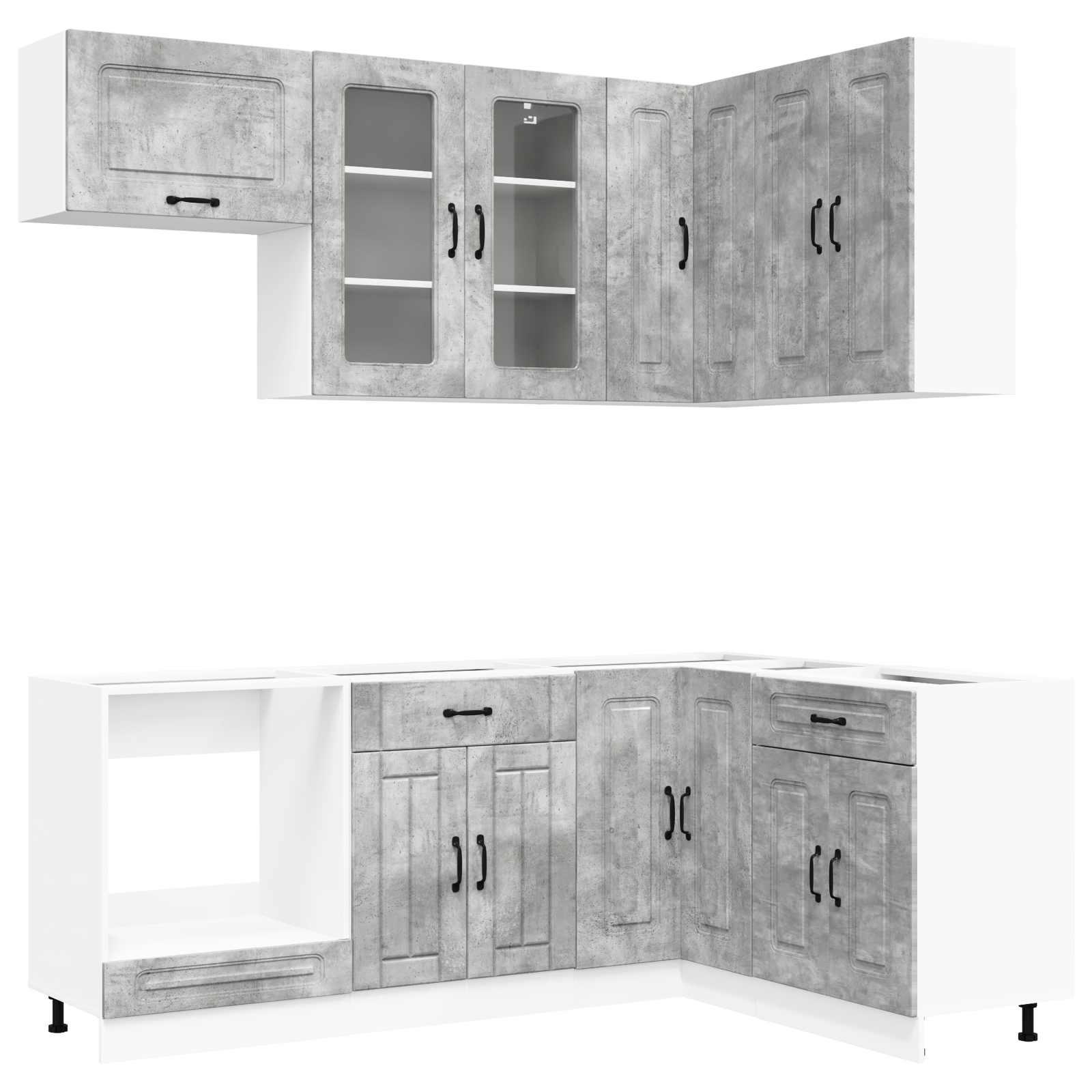 vidaXL Unidad de cocina KALMAR 8 uds.  Madera de ingeniería Multicolor