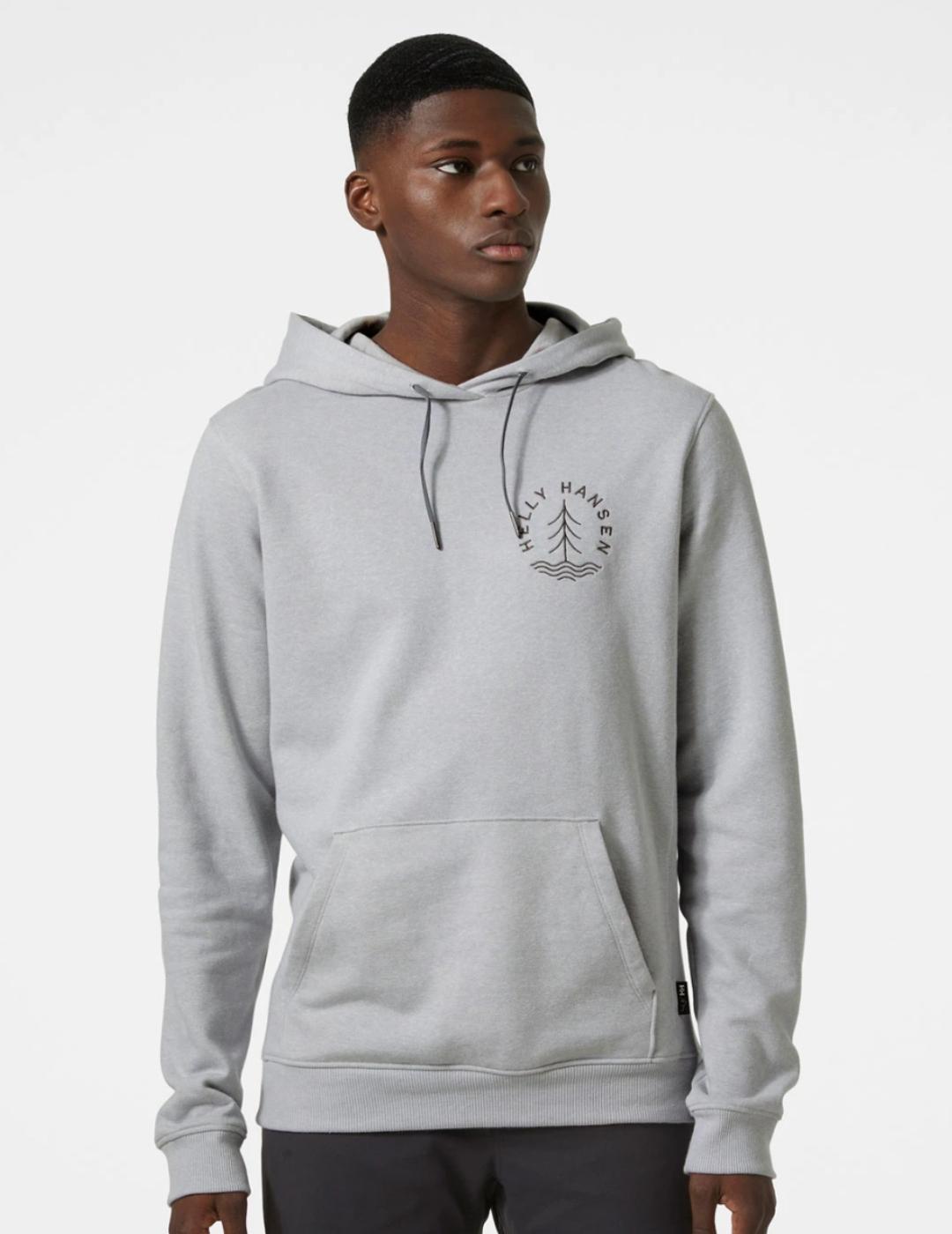 Sudadera HH F2F Organic con Capucha para Deporte Hombre Gris Claro