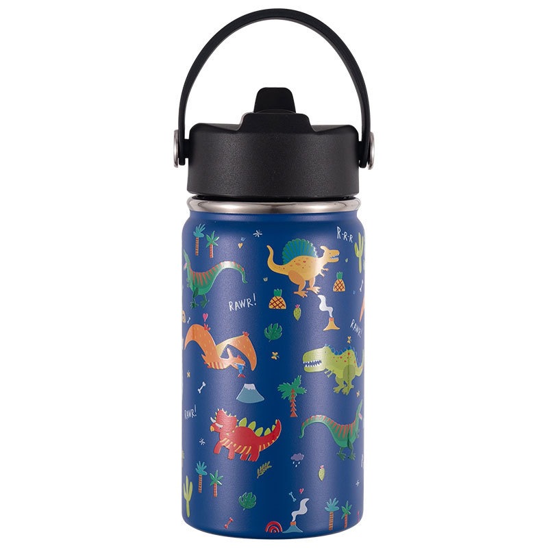 Botella de Agua de Maple inoxidable de 350ml para niños (20 Diseños) mantiene El Frío y el color-Reutilizable térmico | Libre de BPA | Mantiene 24H frío/Caliente 12H | Thermo & Hermético-Prueba de Fugas de Doble comparación (TK350 1099 F6 D7)