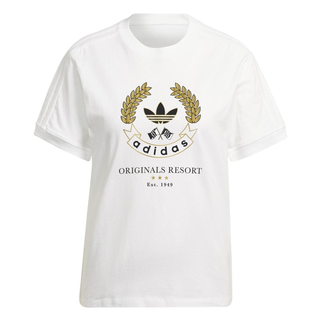 Camiseta Mujer adidas Graphic Blanca Marino Rojo