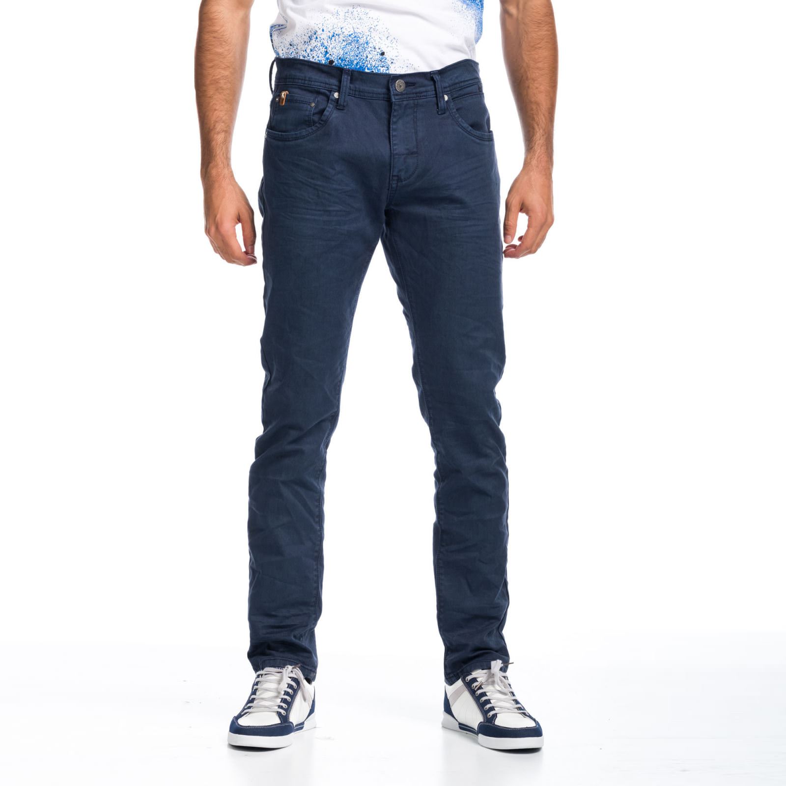 Koroshi - Pantalón vaquero de hombre corte regular con elastano 99% algodón y 1% elastano, pierna recta y cinco bolsillos para uso diario y oficina informal