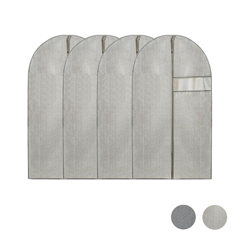 Juego de 6 de Funda de Traje, Bolsa de Ropa, Funda de Ropa con Cremallera, Bolsa de Traje Transpirable, Bolsa de Ropa Largas, para Vestidos Camisas Trajes Chaqueta, 90x60cm, Gris