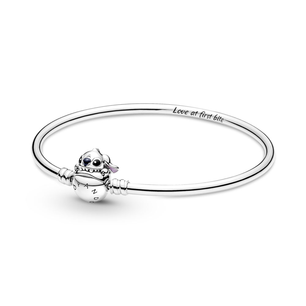Pandora Disney DisneyPulsera Rígida Pandora Moments en plata de ley Cierre Mordisco Stitch de 591683C01 , para Mujer
