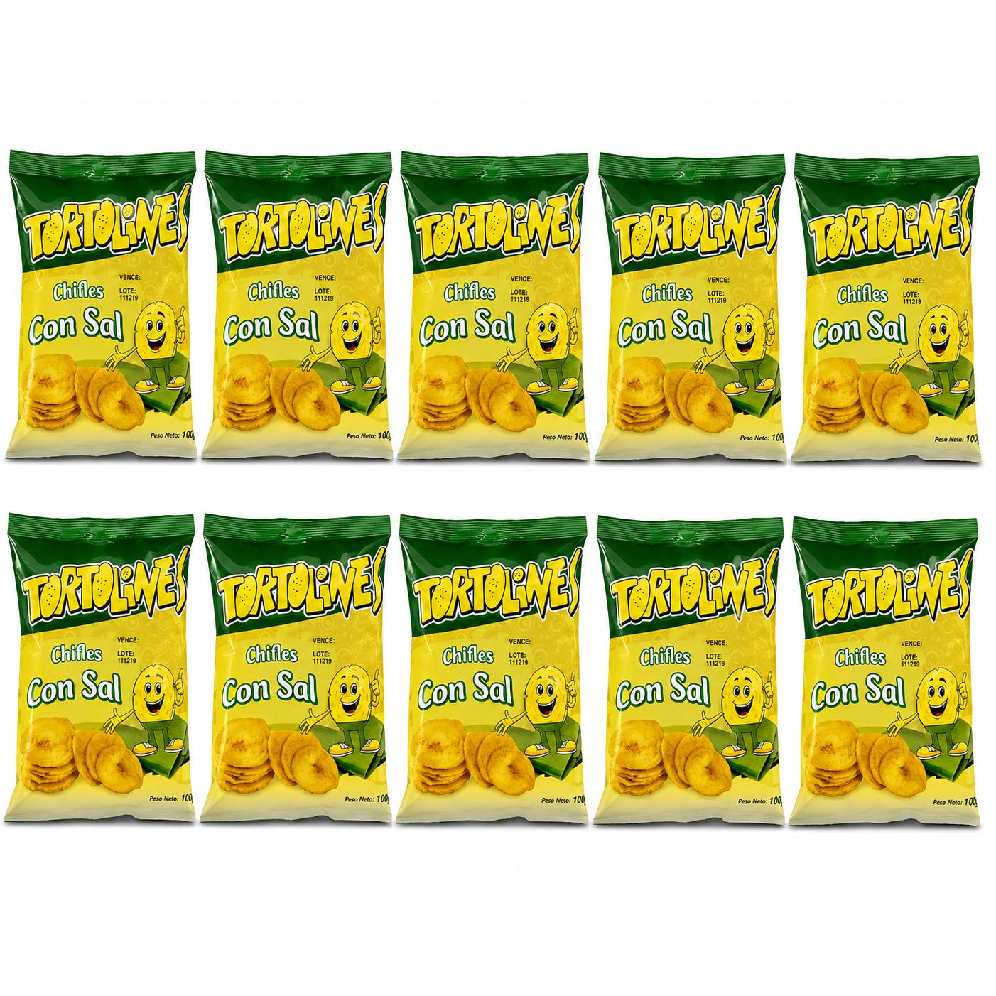 Tortolines Chifles Picantes 10*100g -Tortolines Chifles limon10*100g- Tortolines Chifles dulces 10*100g -Tortolines Chiflescon sal 10*100g- Tortolines Chiflescon Cervecero10*70g -Tortolines Chiflescon chile limon 10*70g