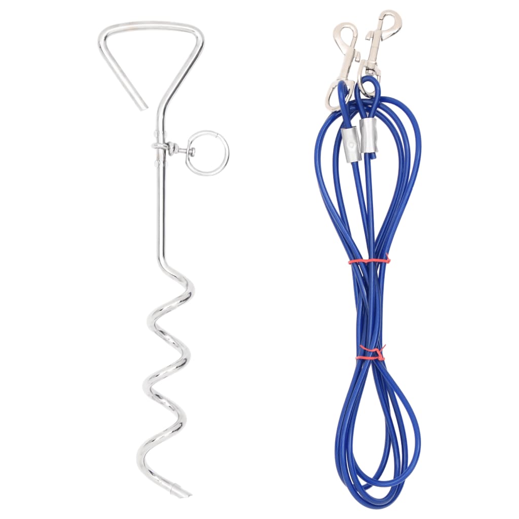 vidaXL Cable de amarre para perros con estaca de tierra Dimensiones 3 m, 5 m