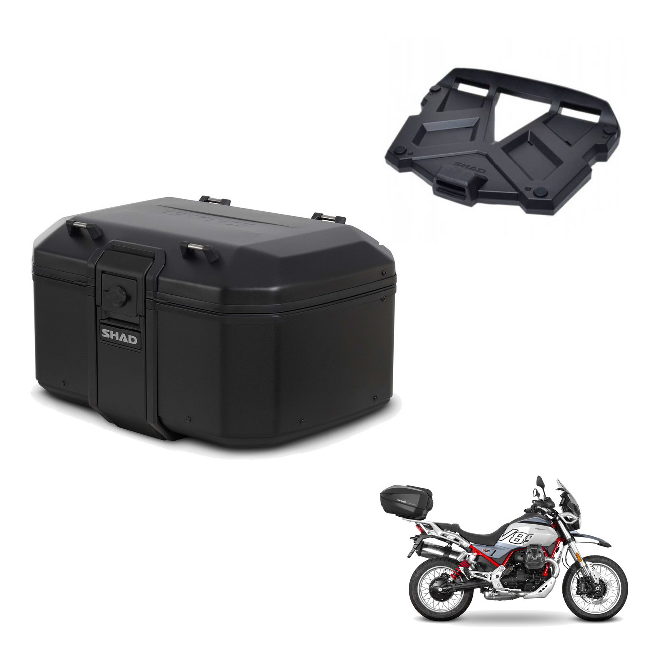 Baul Tr55 Pure Black + Herraje Baul + Pa KIT-569579